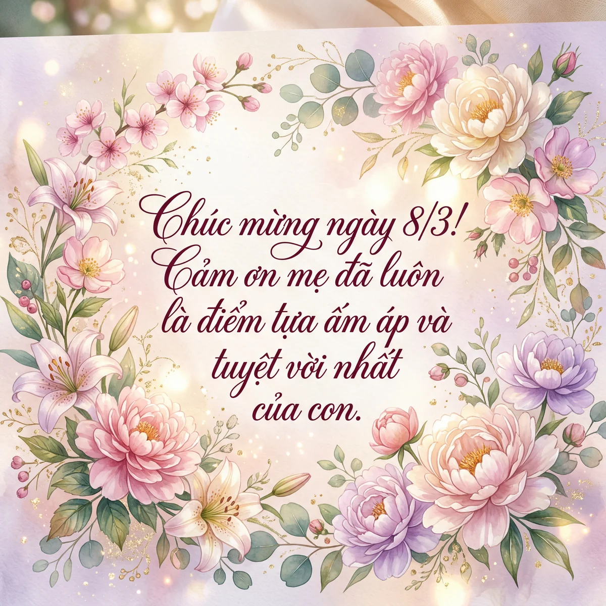 Thiệp chúc mừng ngày Quốc tế Phụ nữ dành tặng mẹ