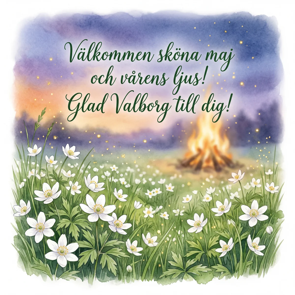 Text till Valborgskort med vårhälsning