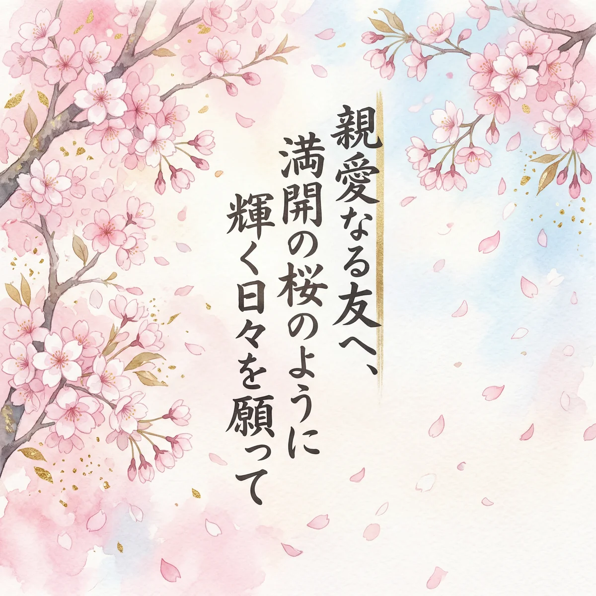 親愛なる友へ、満開の桜のように輝く日々を願って