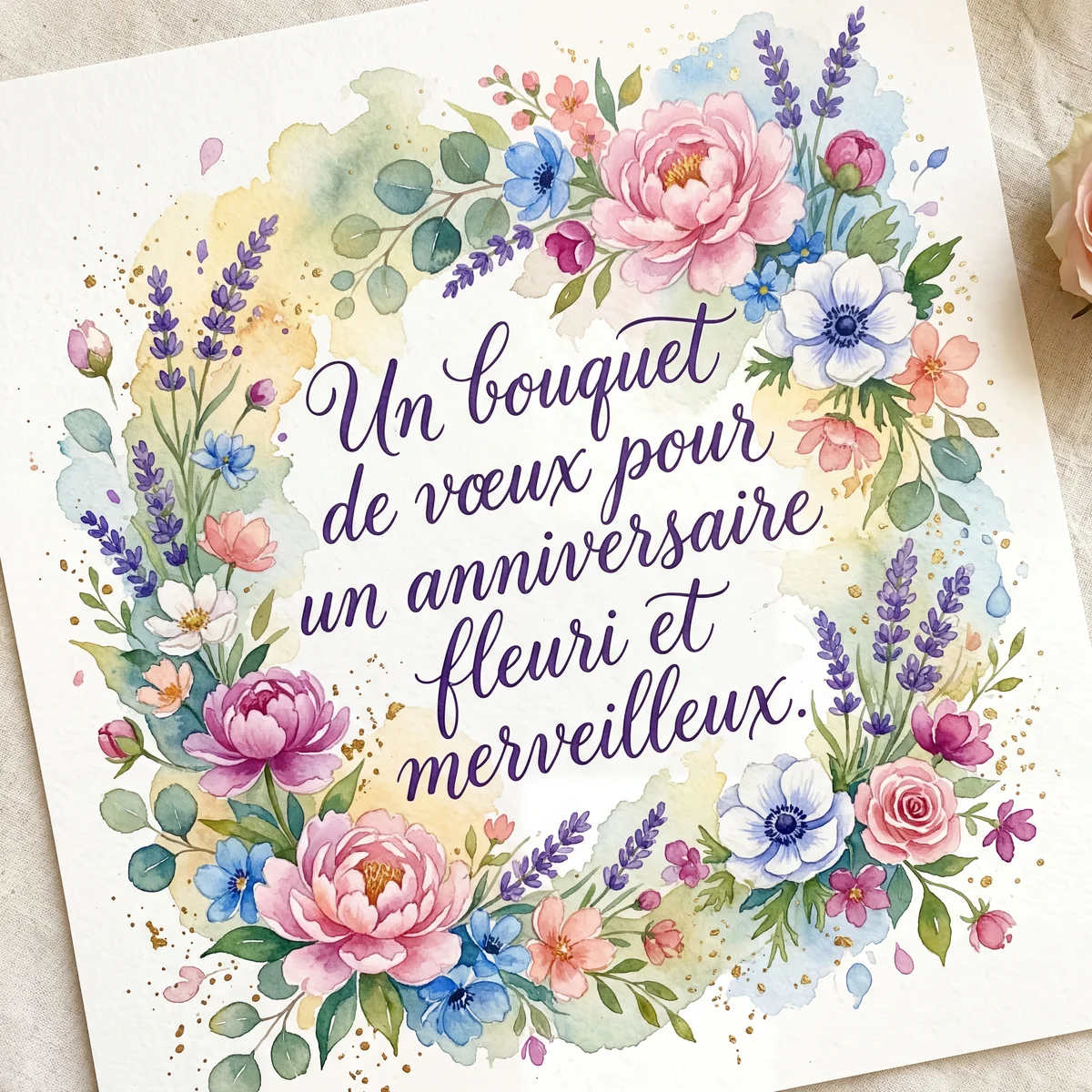 Message pour un anniversaire joyeux et fleuri