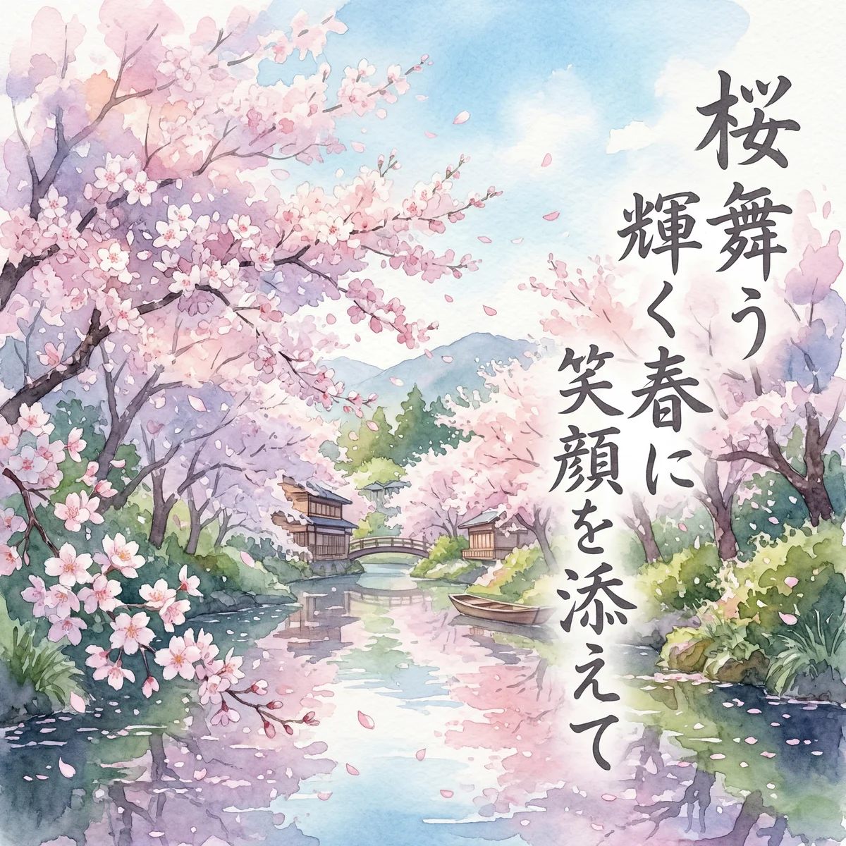 お花見の季節のメッセージカード