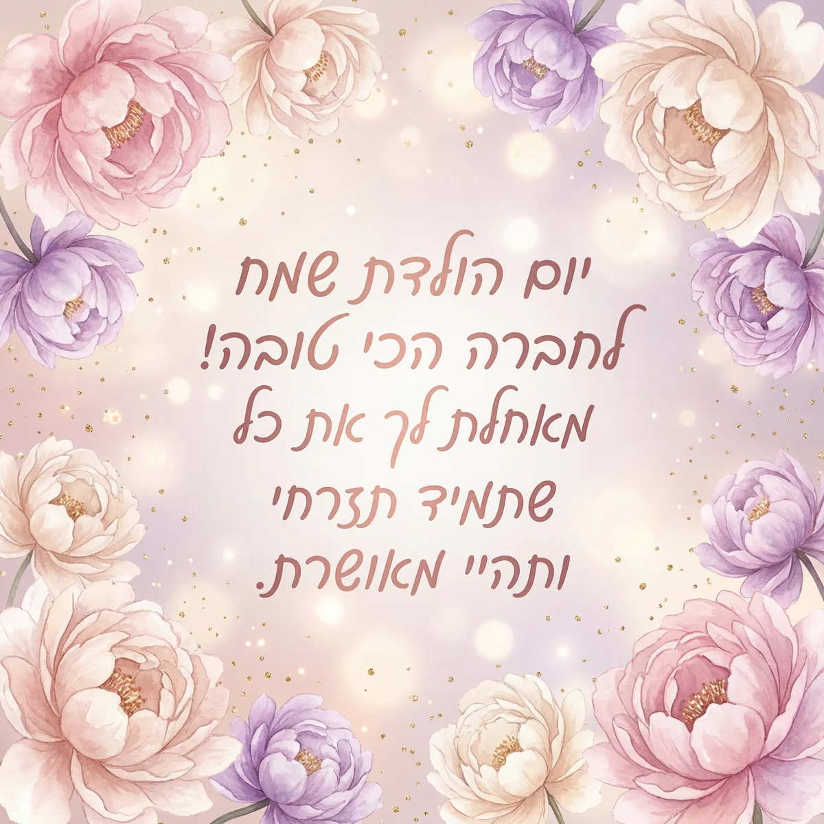איחולי יום הולדת שמח לחברה יקרה