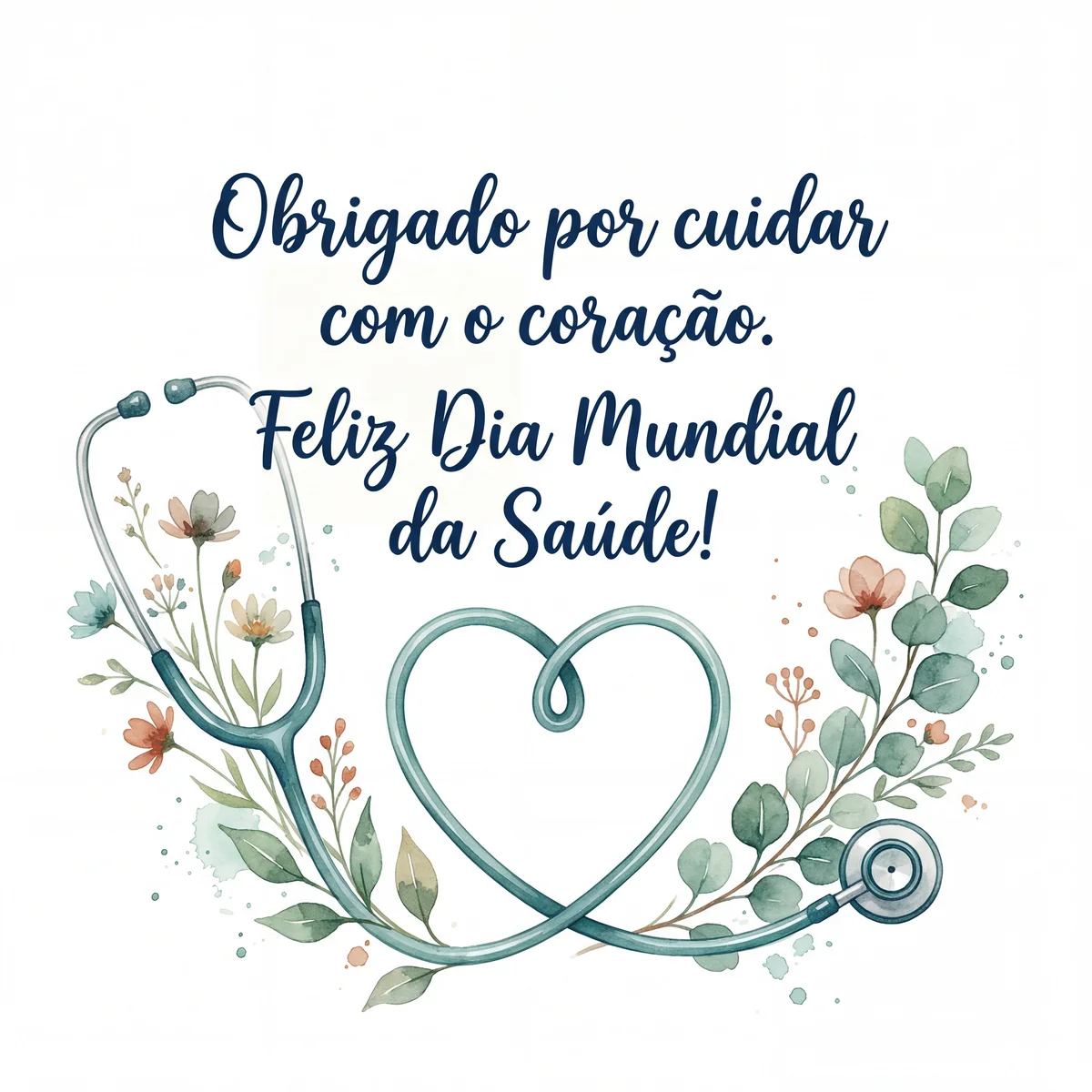 cartão para profissionais de saúde no Dia Mundial da Saúde