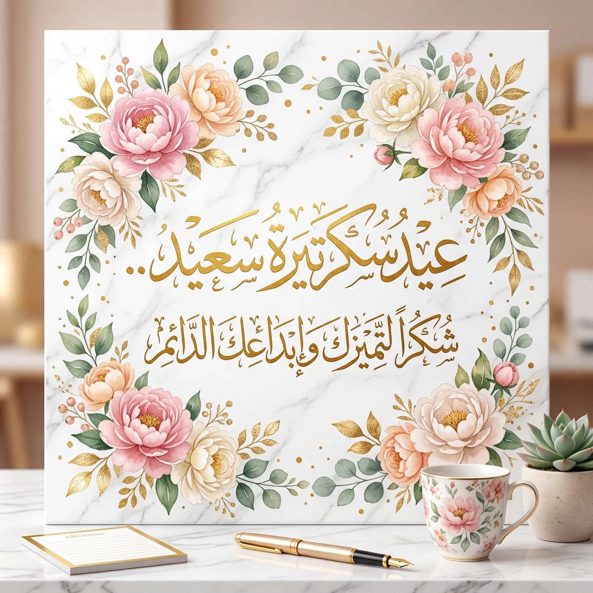 تهنئة بيوم السكرتيرة للموظفة المتميزة