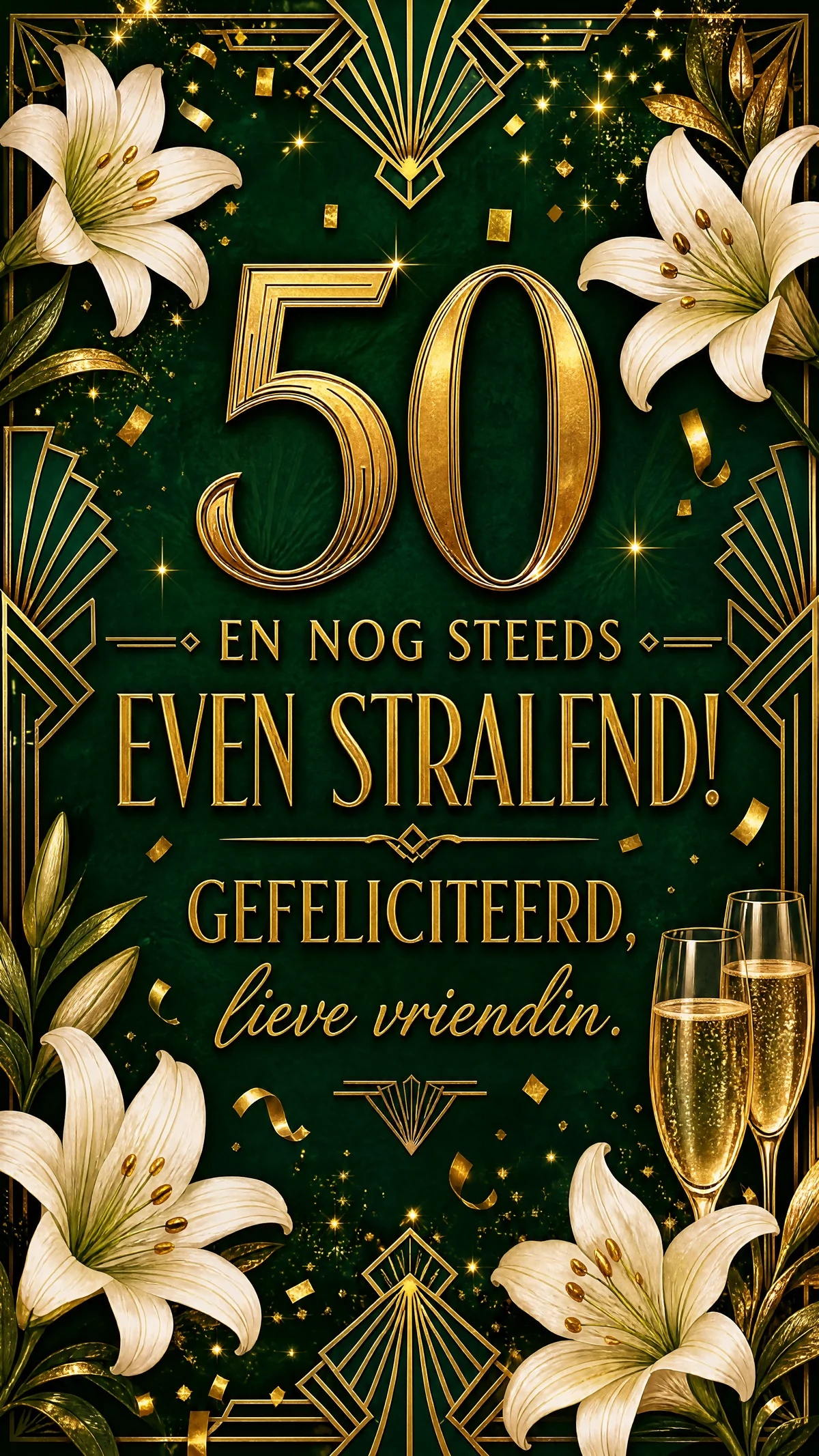 verjaardagskaart voor een 50-jarige vriendin