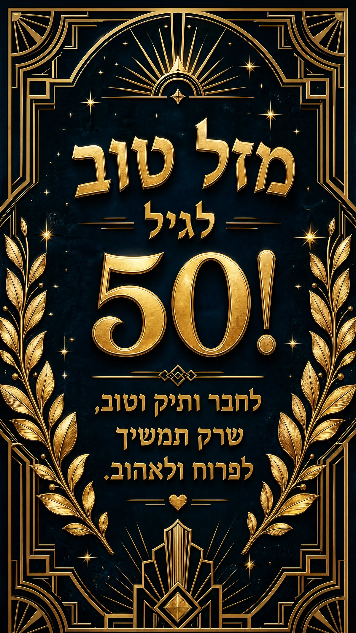 מזל טוב לרגל יום ההולדת ה-50, איחולים חמים מחבר ותיק