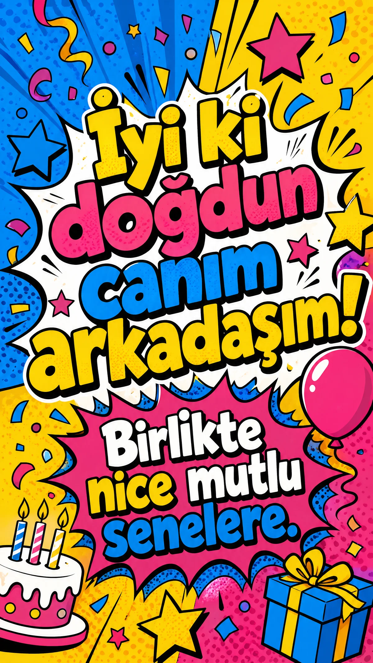 arkadaşa doğum günü kartı