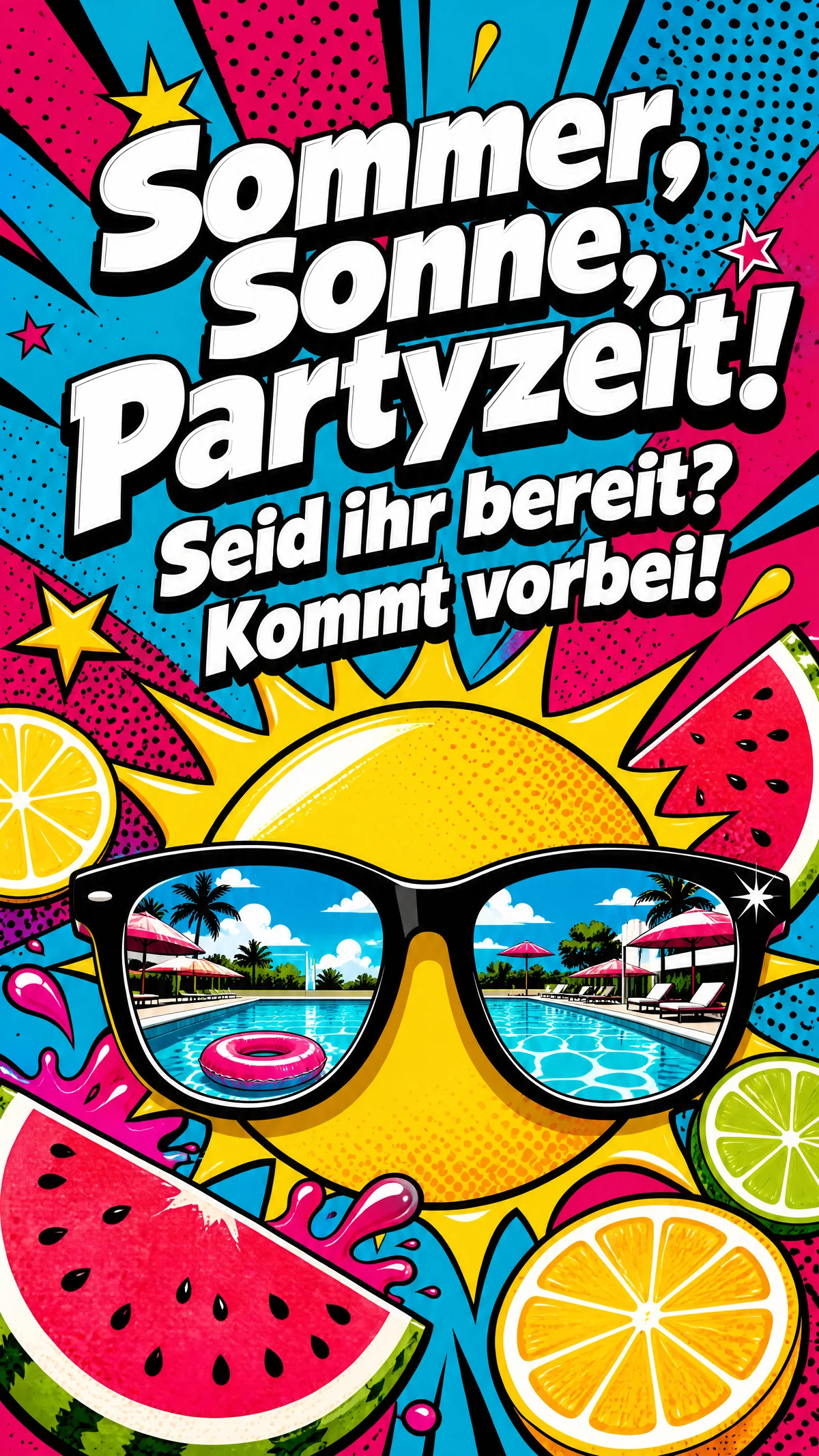 Sommerparty Einladung für Freunde