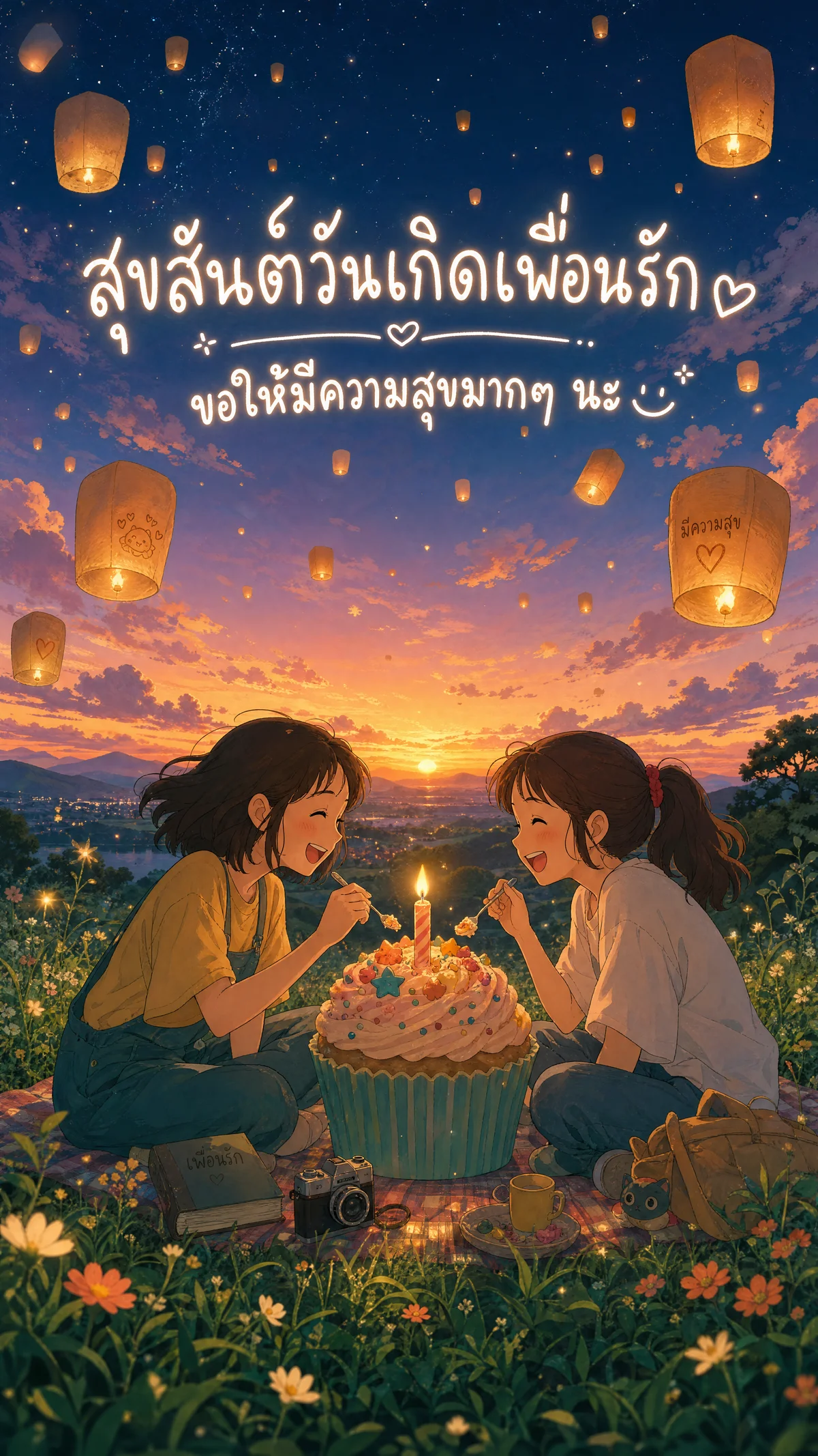 สุขสันต์วันเกิดเพื่อนรัก ขอให้มีความสุขมากๆ นะ