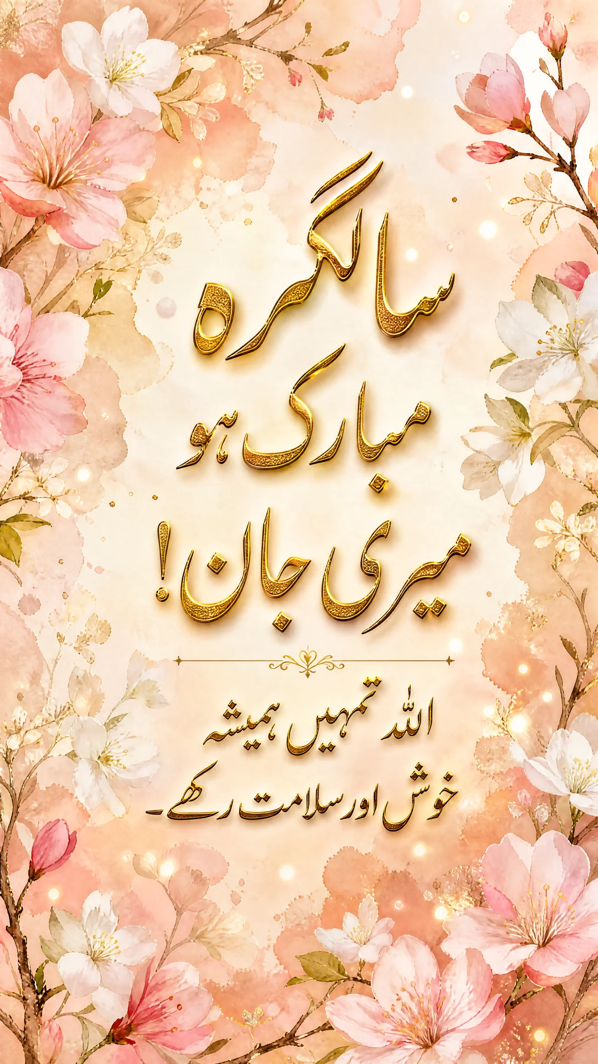 سالگرہ مبارک ہو میری جان، اللہ تمہیں خوش رکھے