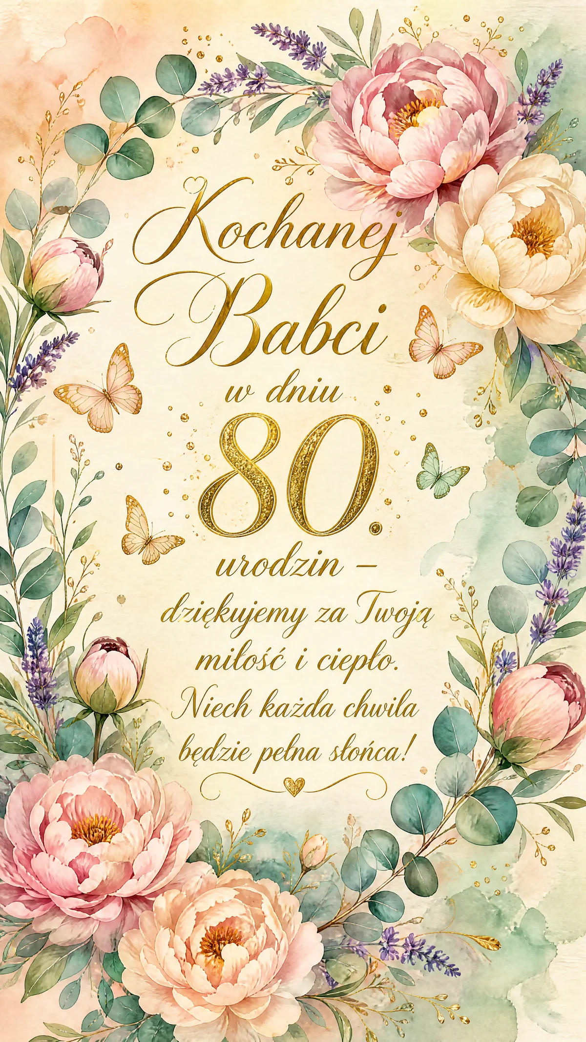 życzenia urodzinowe dla Babci na 80 lat