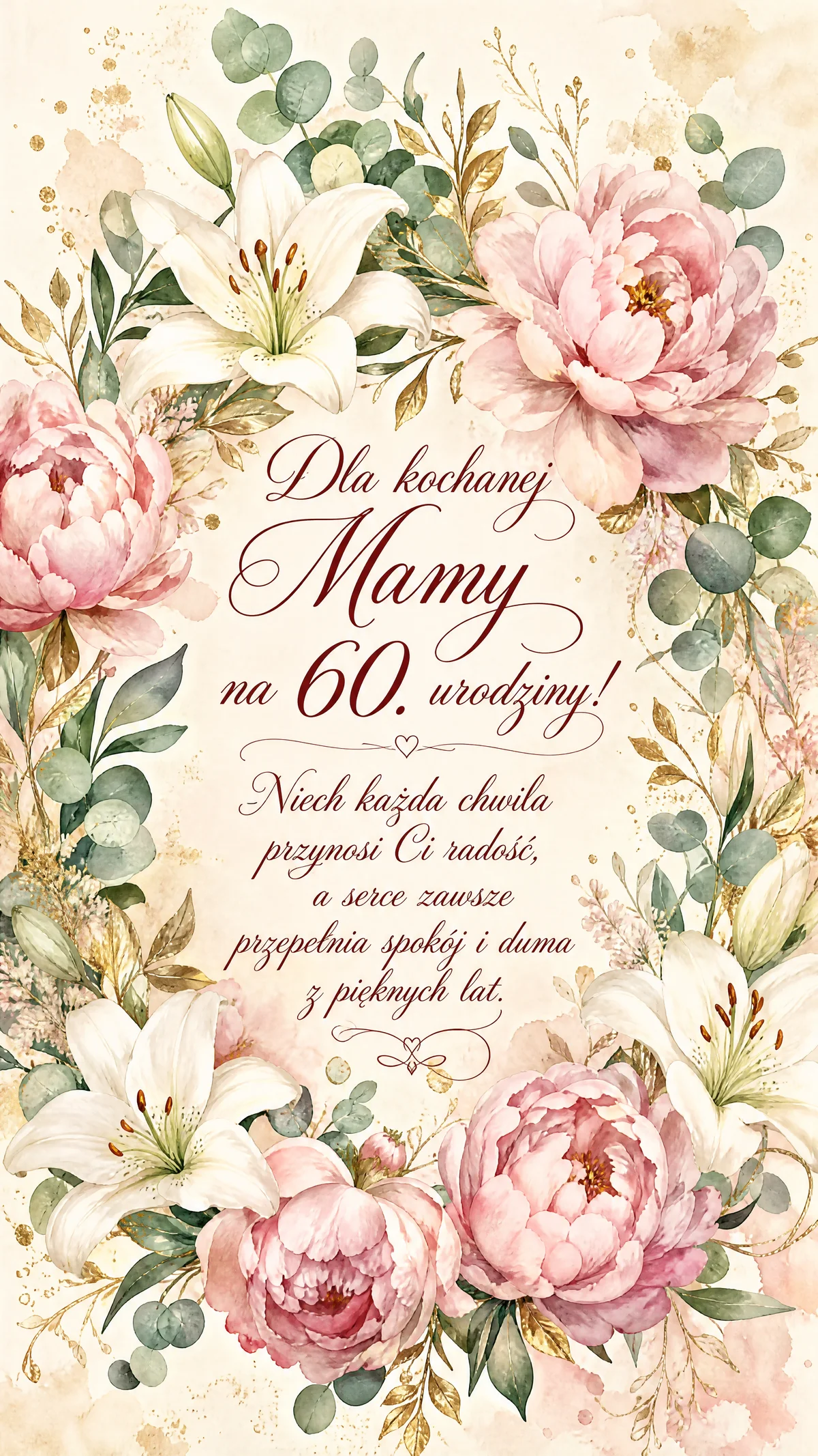 życzenia urodzinowe dla mamy na 60 lat