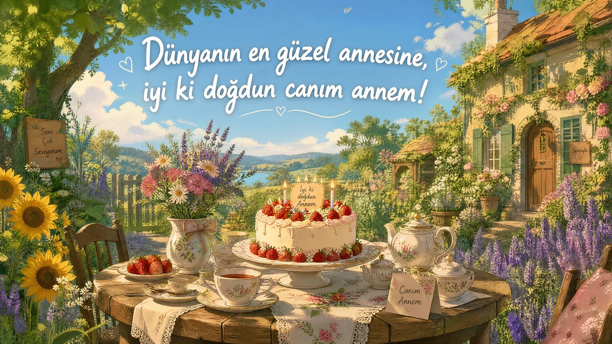 sevgili anneciğime doğum günü sürprizi kartı