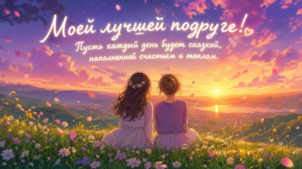 открытка с днём рождения лучшей подруге тёплые слова