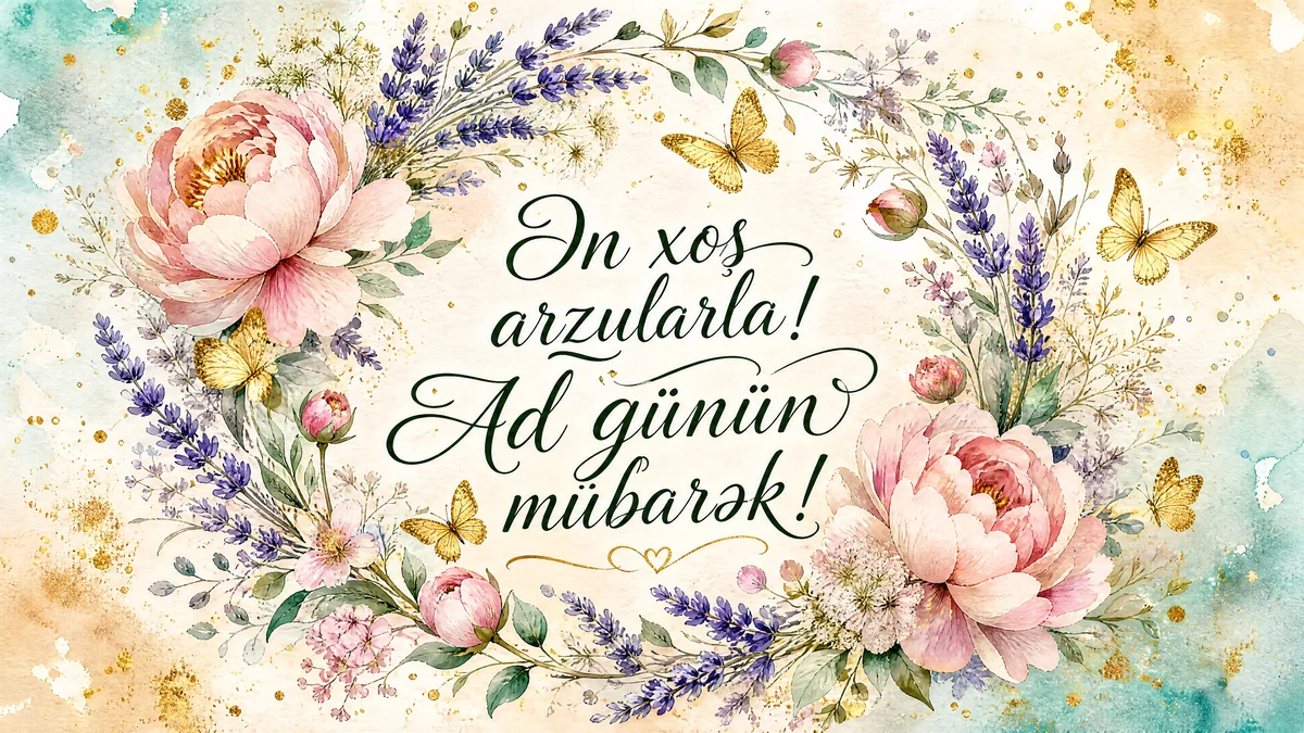 Ən xoş arzularla! Ad günün mübarək!