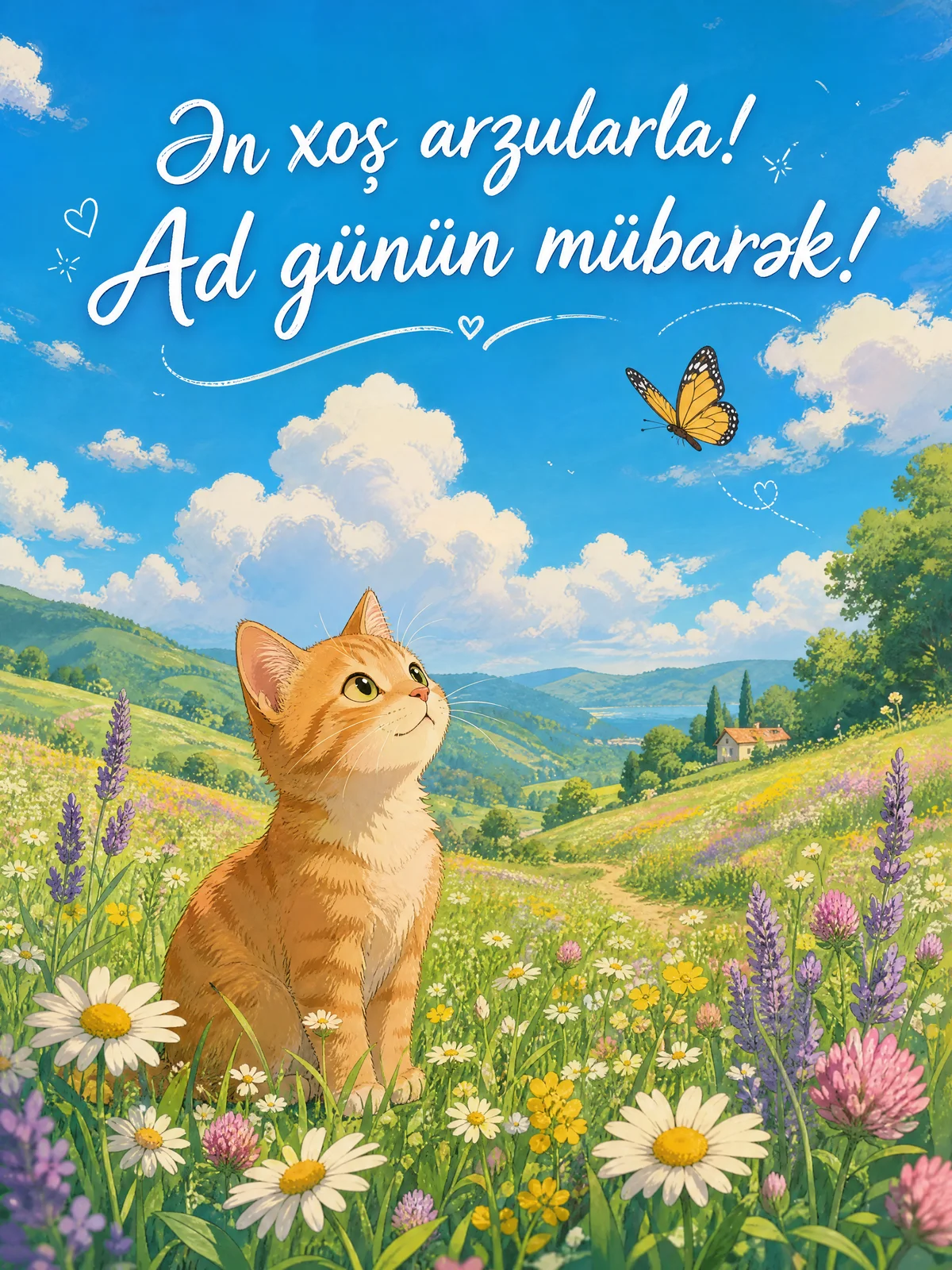 Ən xoş arzularla! Ad günün mübarək!