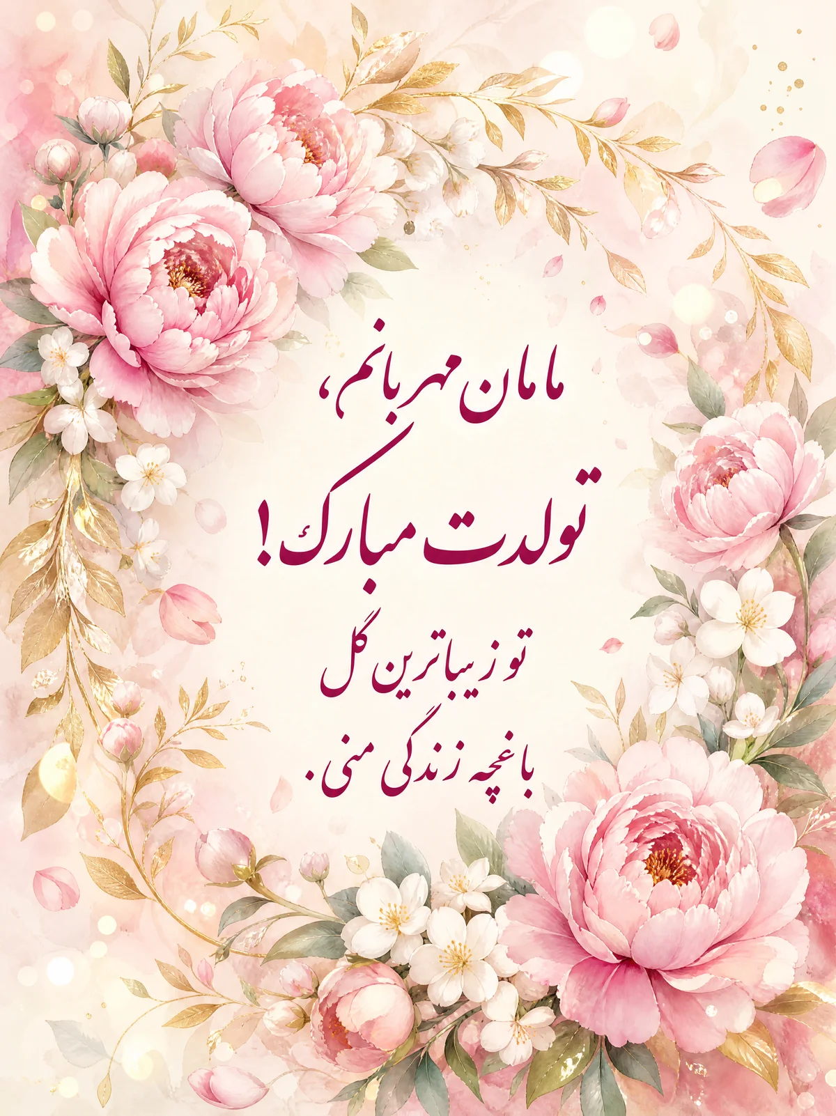 تبریک تولد به مامان عزیزم