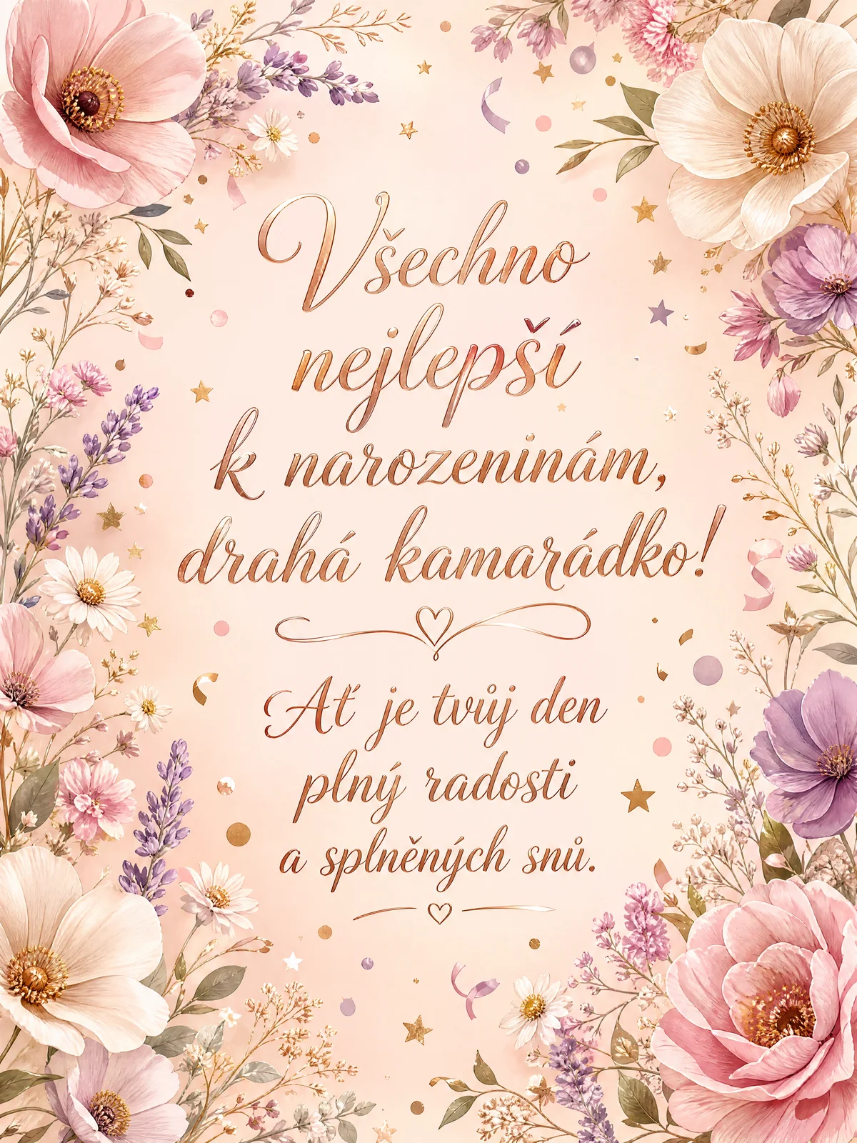 Přání k narozeninám pro kamarádku