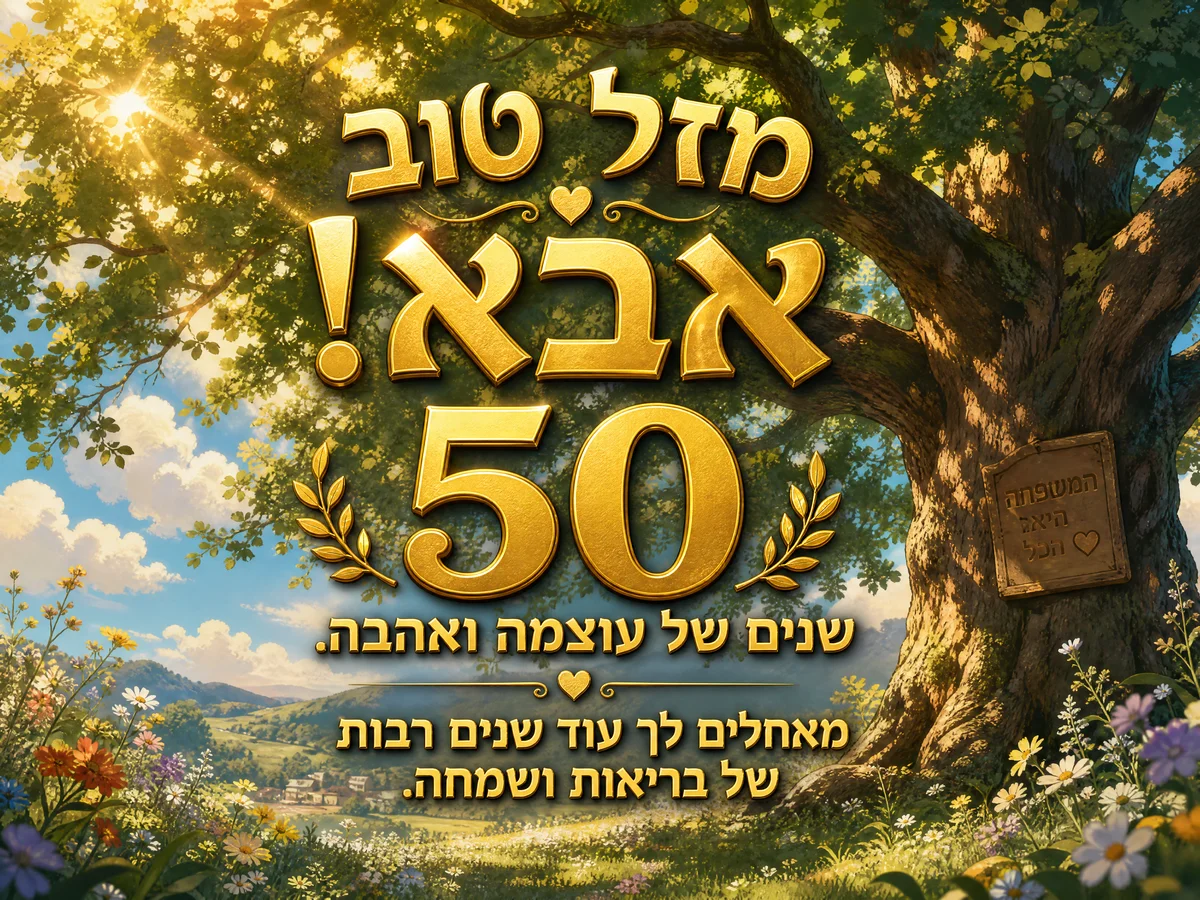 ברכות יום הולדת 50 לאבא