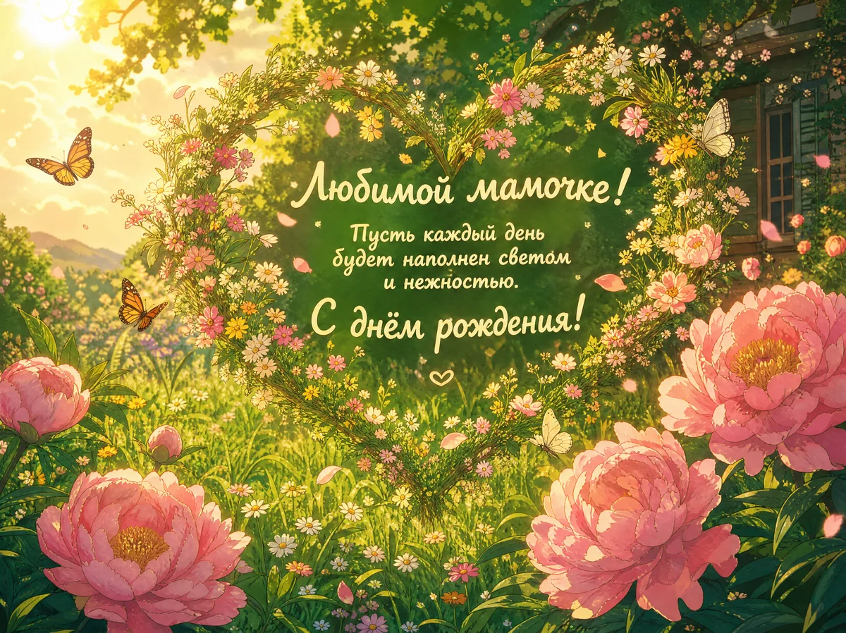открытка маме с днём рождения от дочери