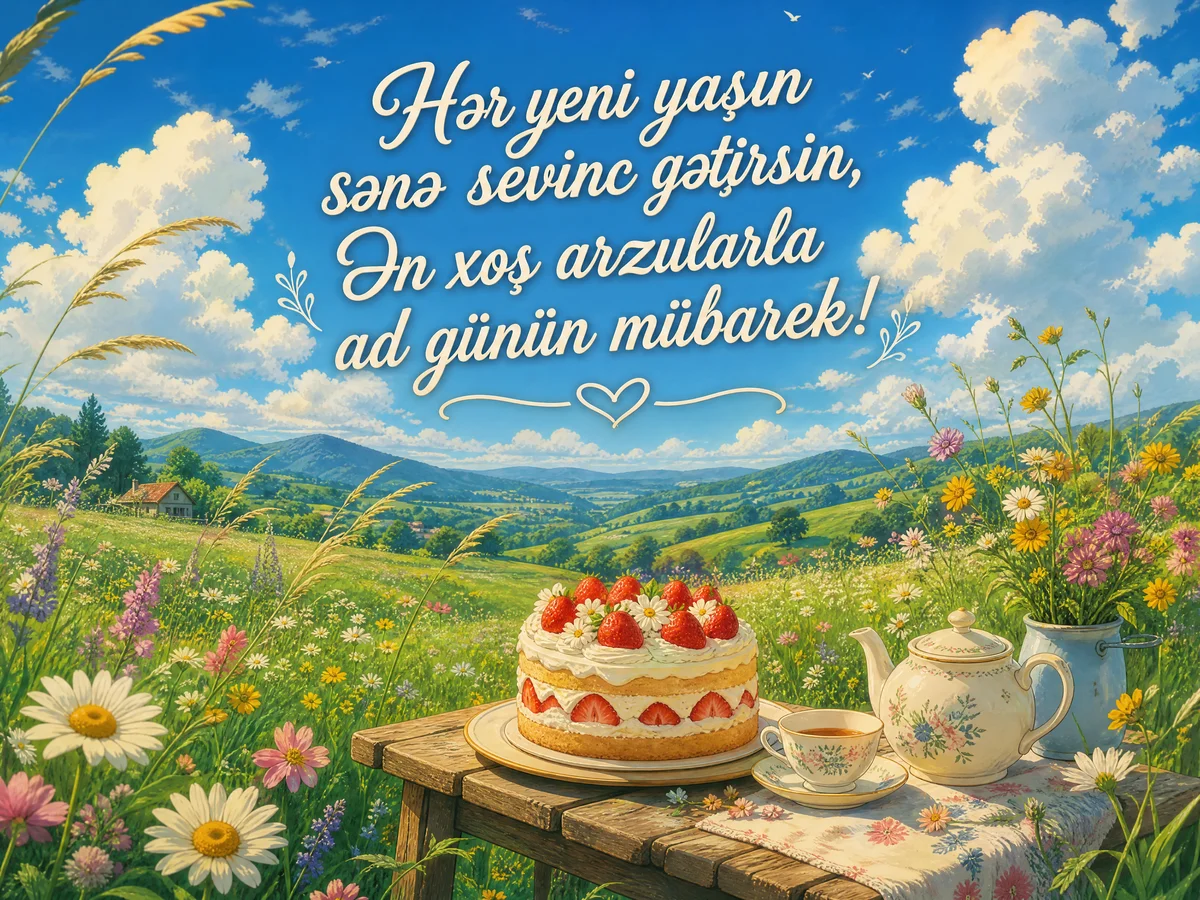Ən xoş arzularla ad günün mübarək!