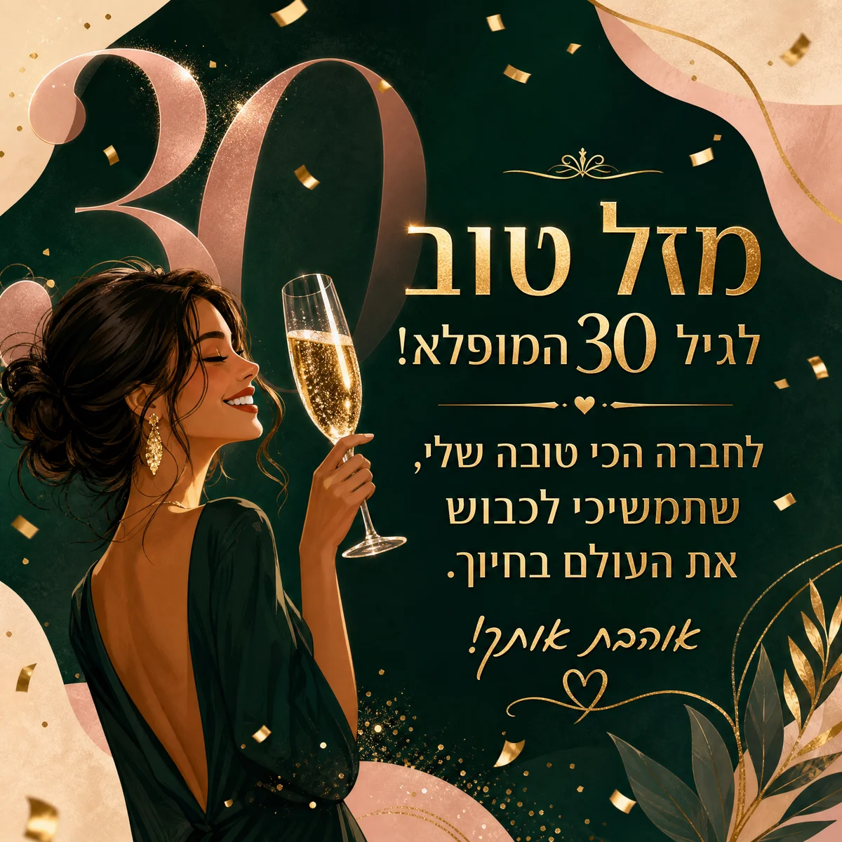 ברכות ליום הולדת 30 לחברה הכי טובה