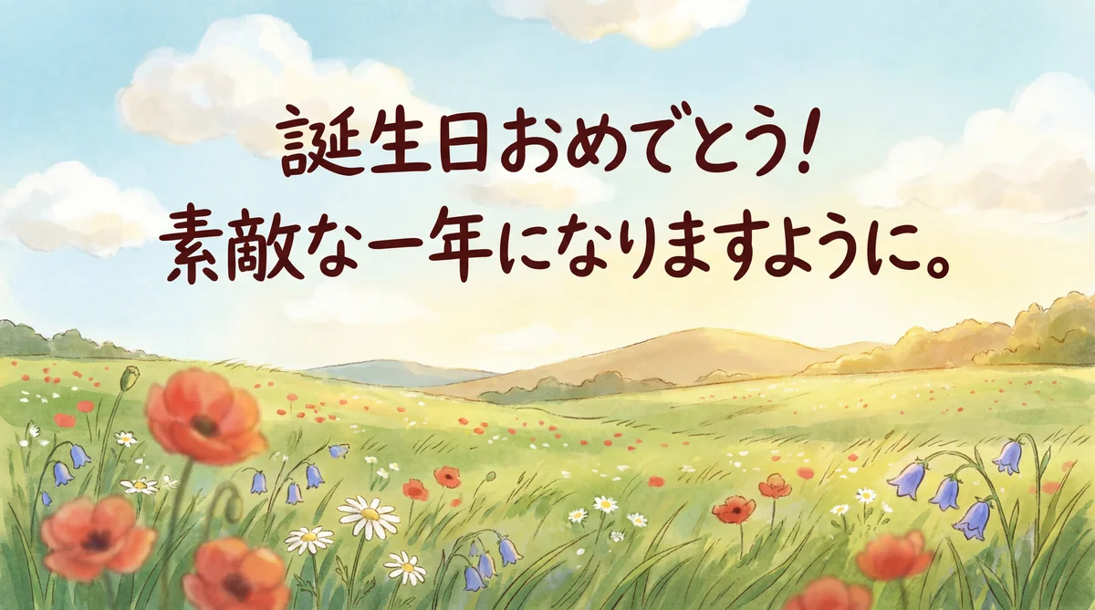 誕生日おめでとう！素敵な一年になりますように。