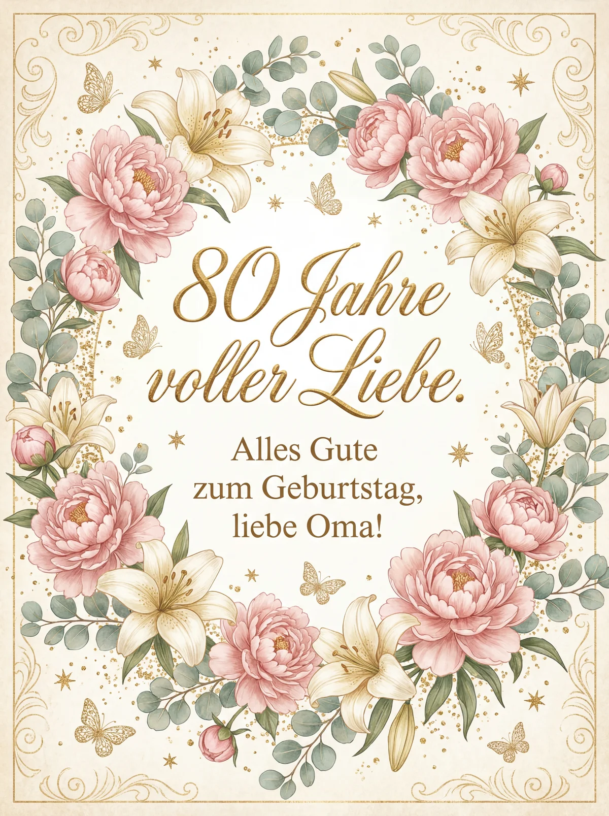 Geburtstagswünsche für meine liebe Oma zum 80sten!