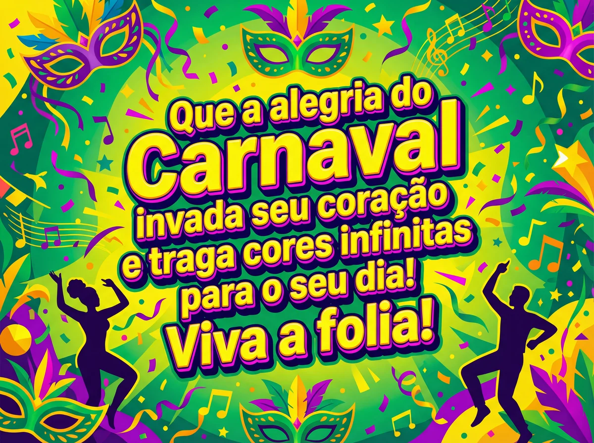 Mensagem alegre para o Carnaval