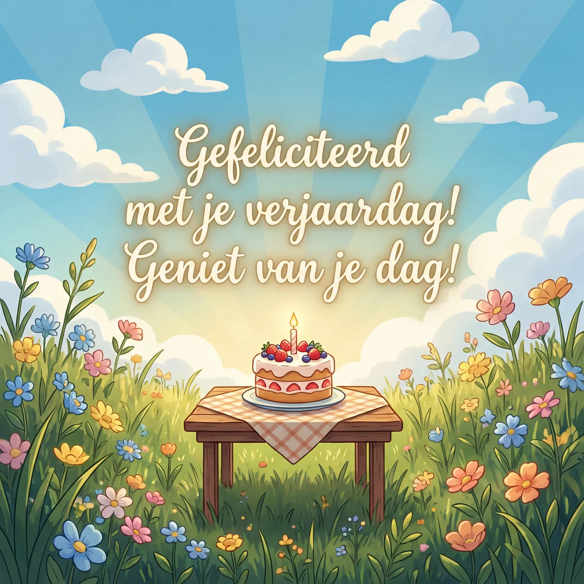 Gefeliciteerd met je verjaardag! Geniet van je dag!