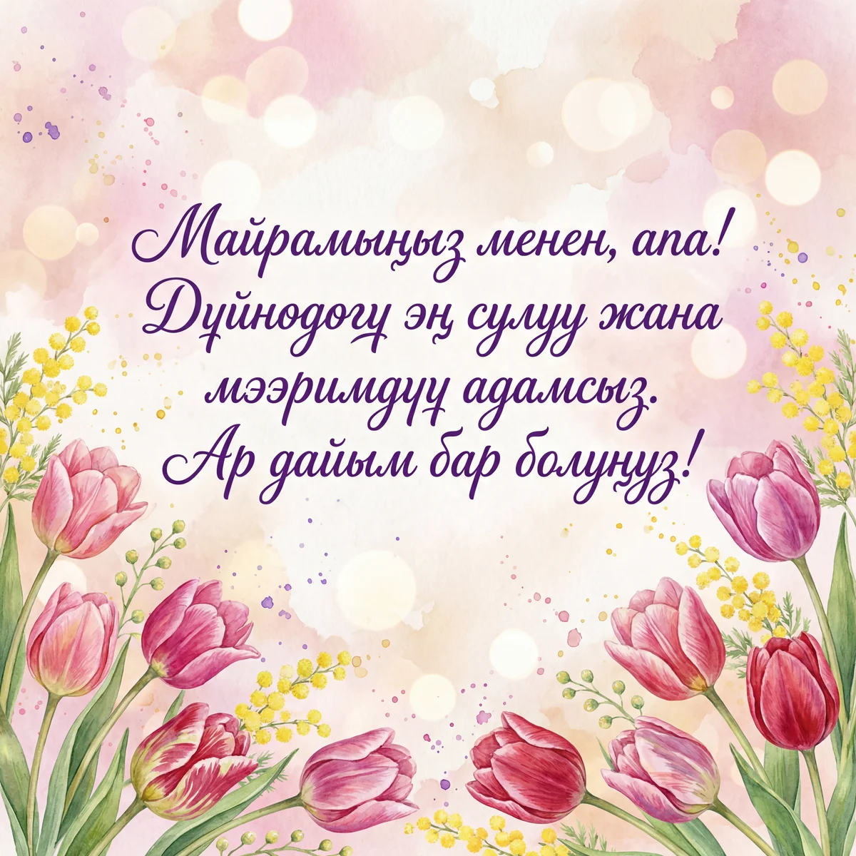 Кымбаттуу апа, 8-Март майрамың менен!