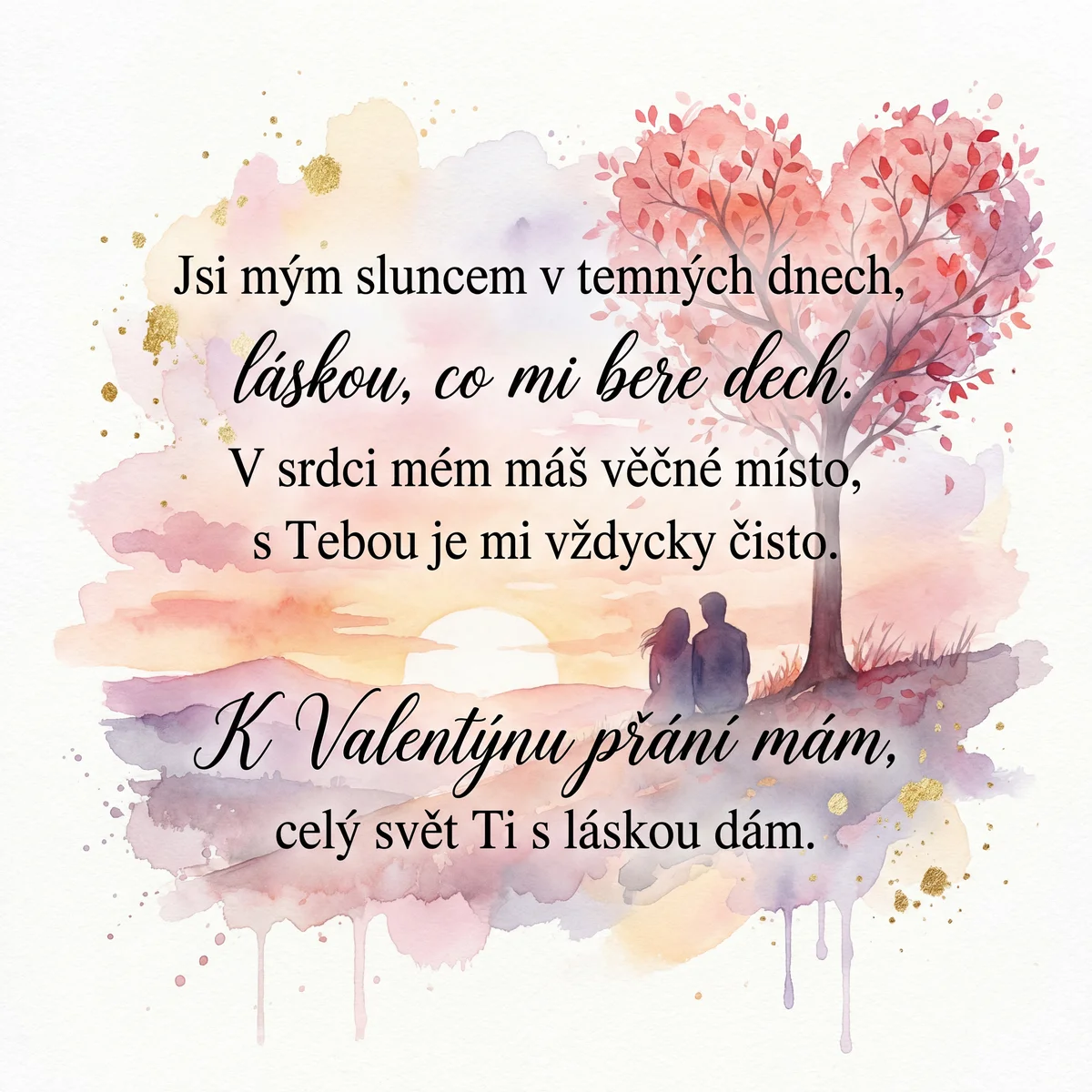 Romantické přání k Valentýnu pro přítele