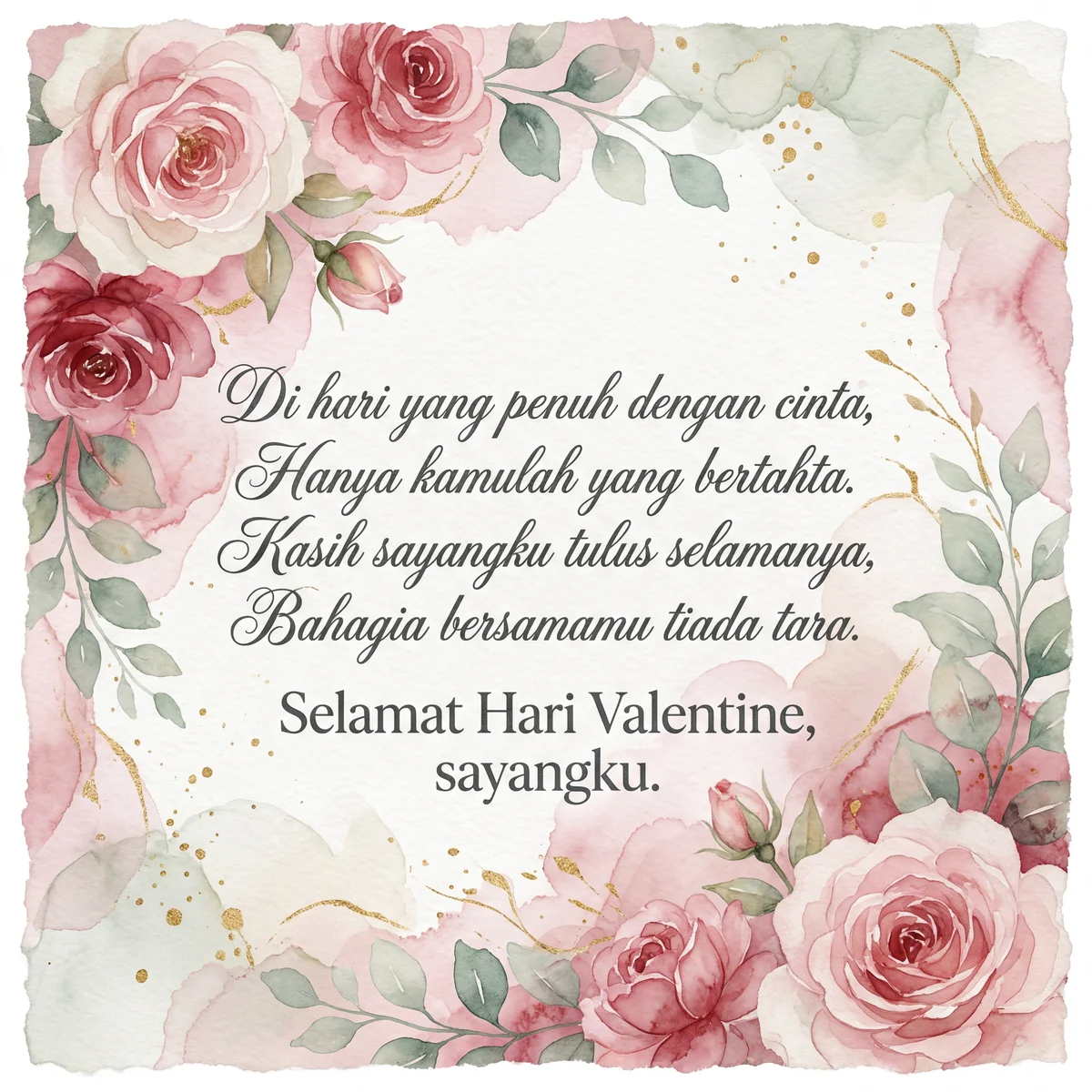 Kartu ucapan Hari Valentine untuk kekasih