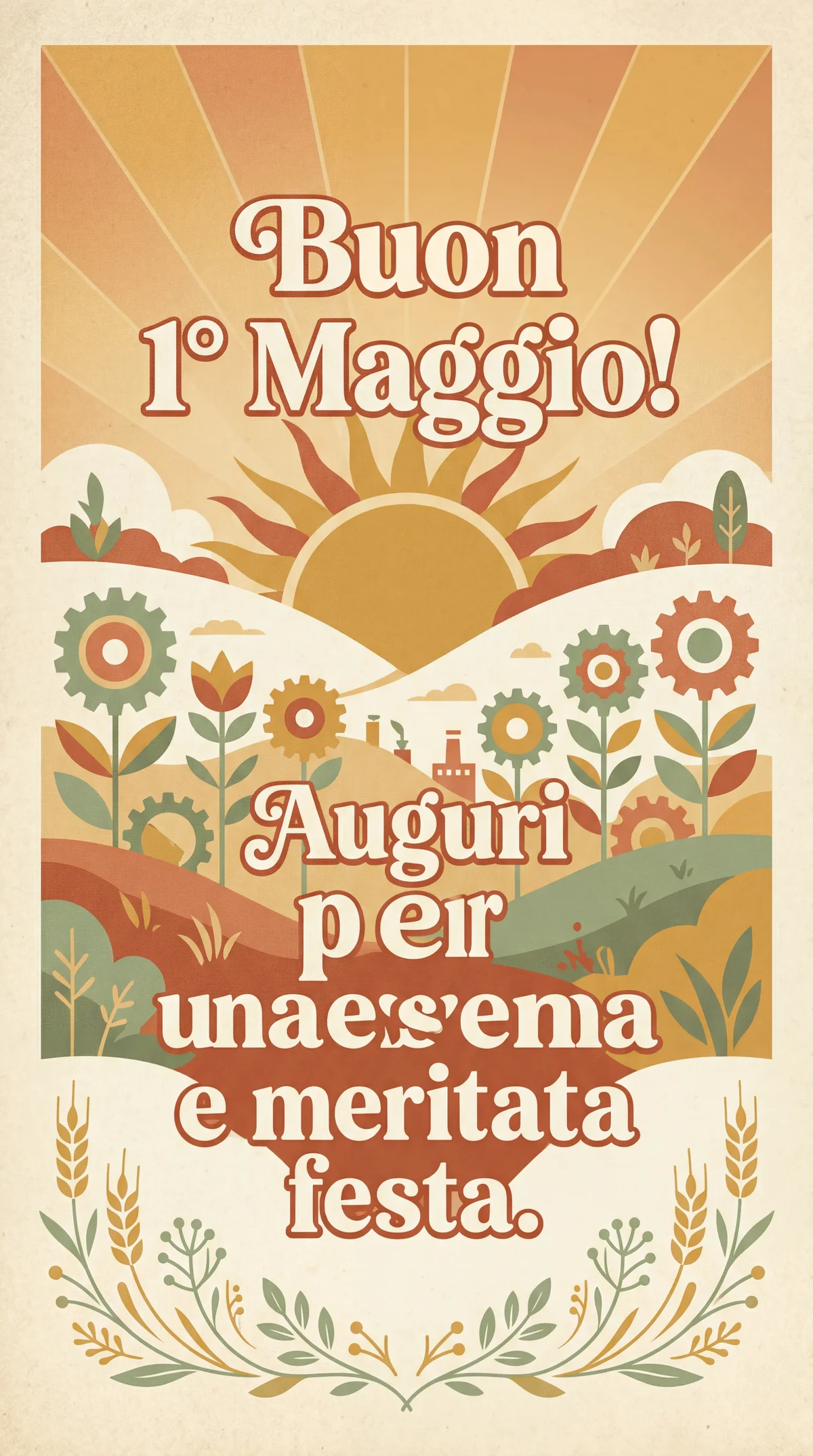 Auguri per una serena e meritata Festa del Lavoro!