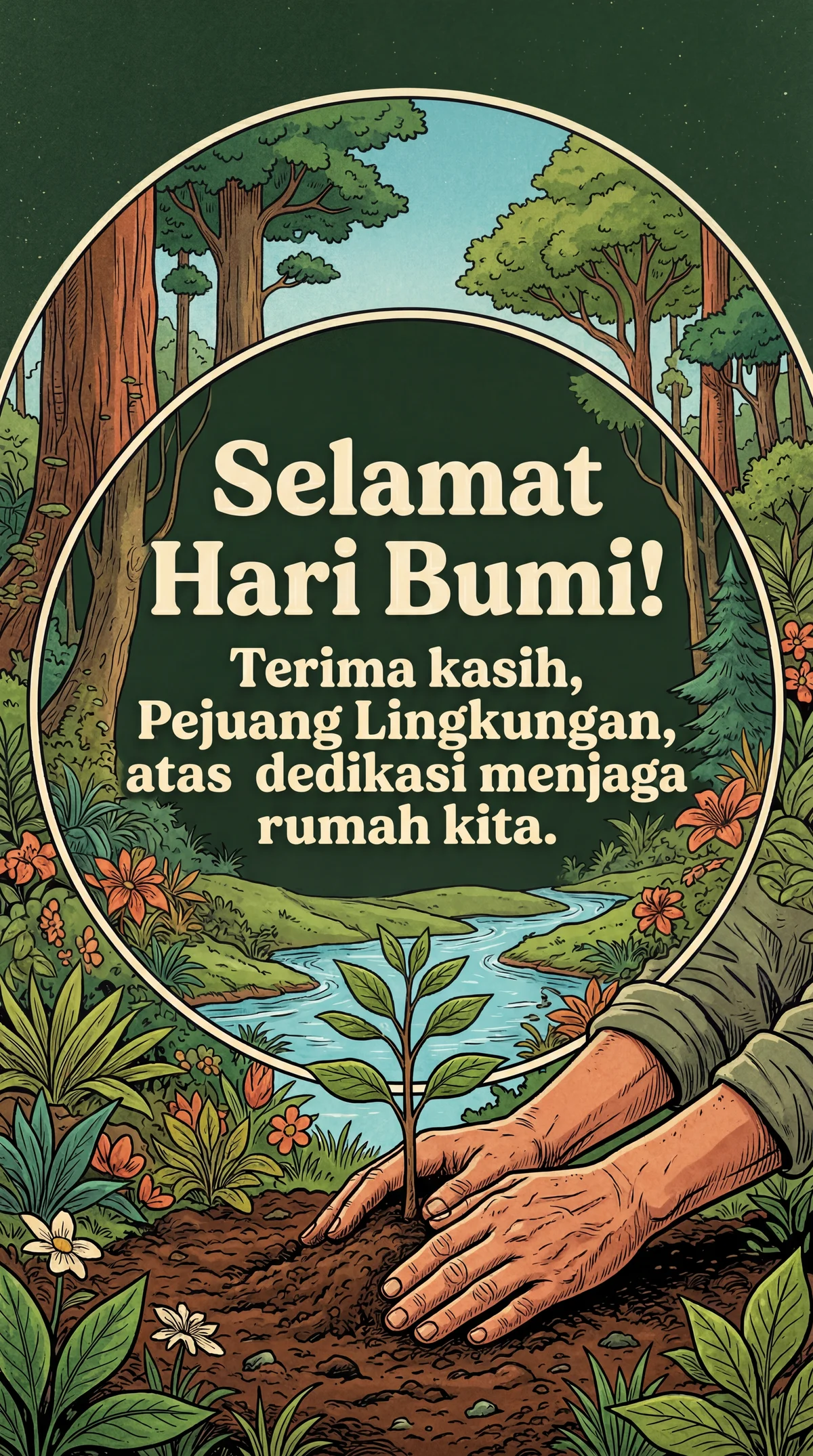 Ucapan Selamat Hari Bumi untuk para pejuang lingkungan.