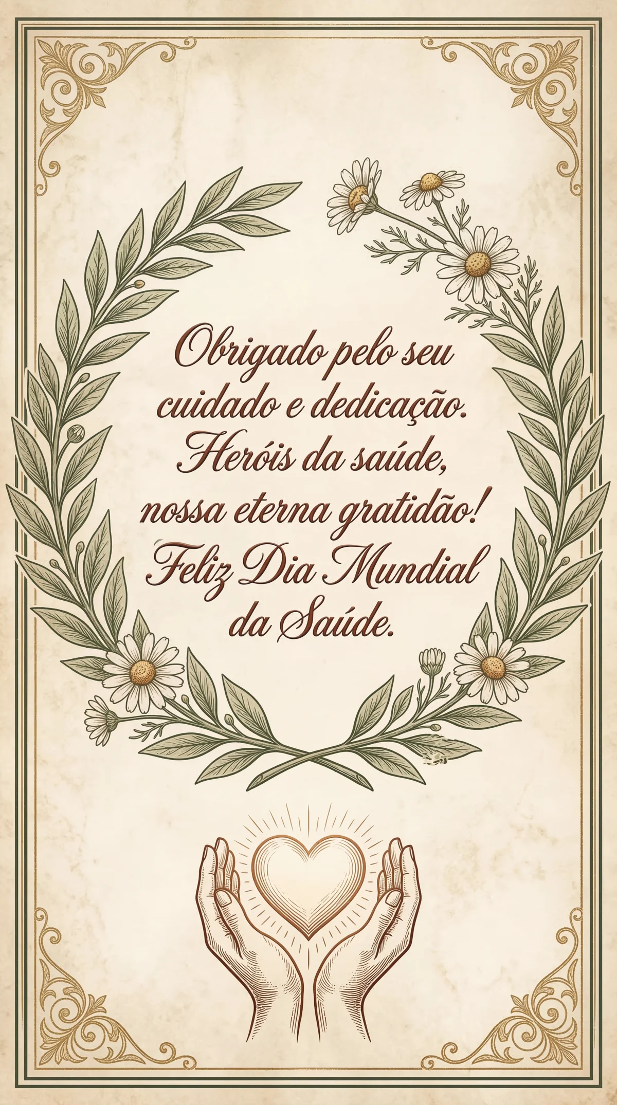 Mensagem de gratidão aos profissionais de saúde no Dia Mundi...