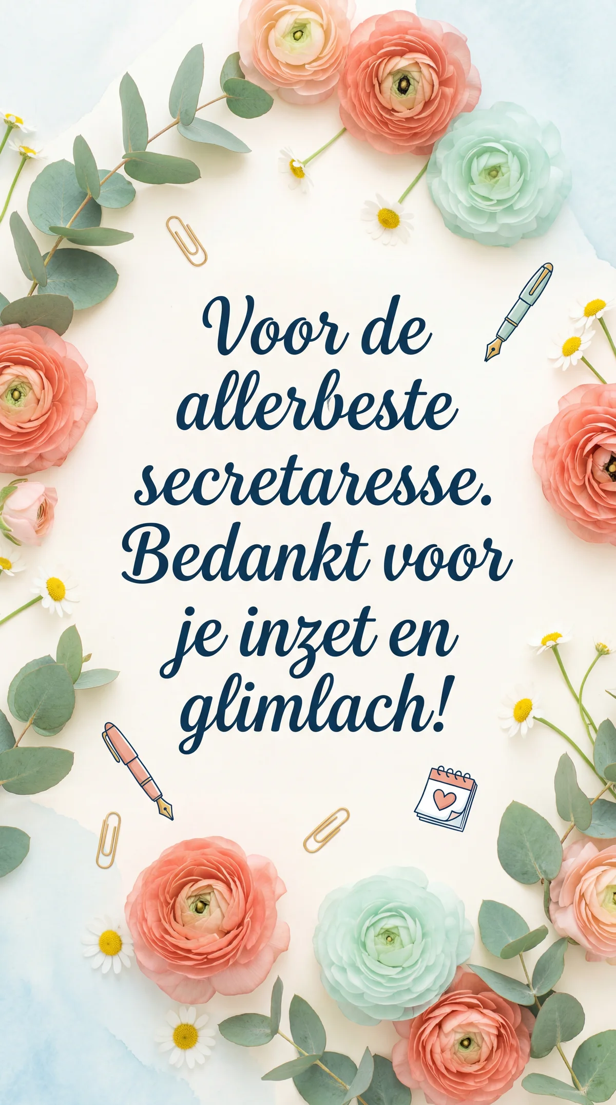 kaartje voor Secretaressedag voor de beste secretaresse