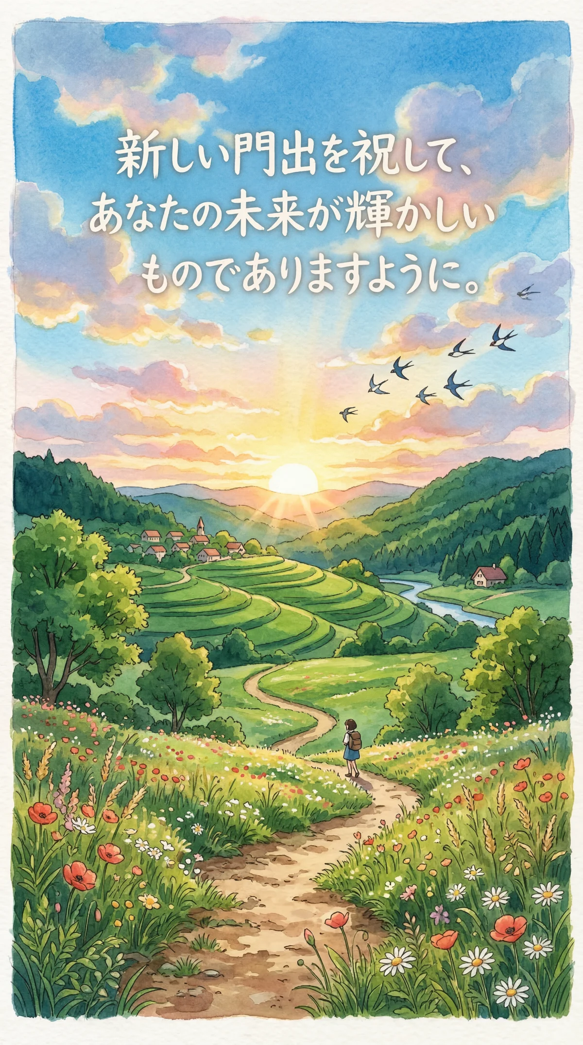 新しい門出を祝して、あなたの未来が輝かしいものでありますように。