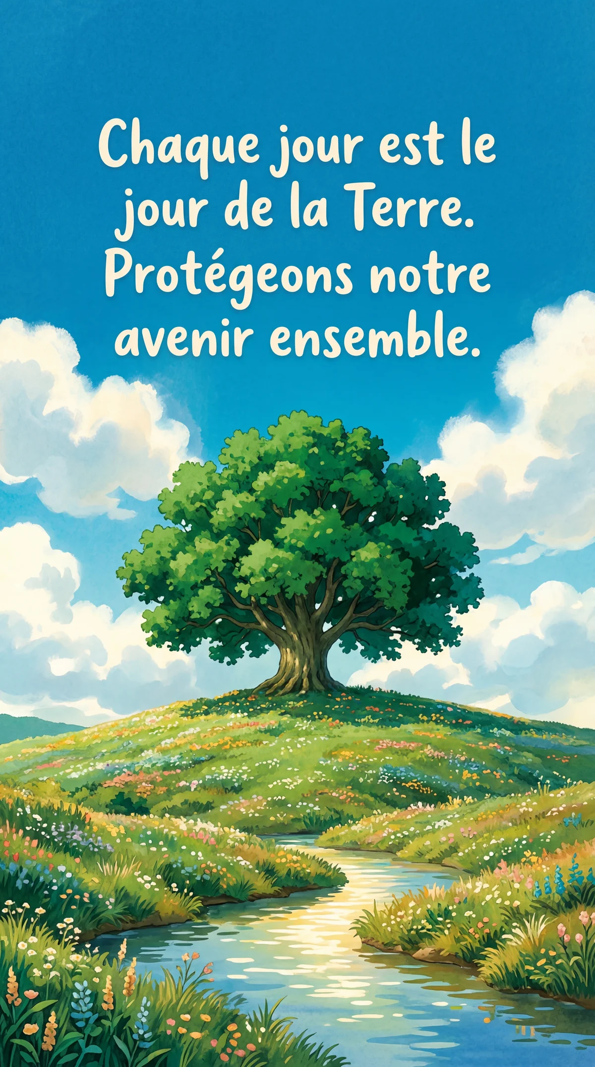 Carte pour la Journée de la Terre avec message écologique