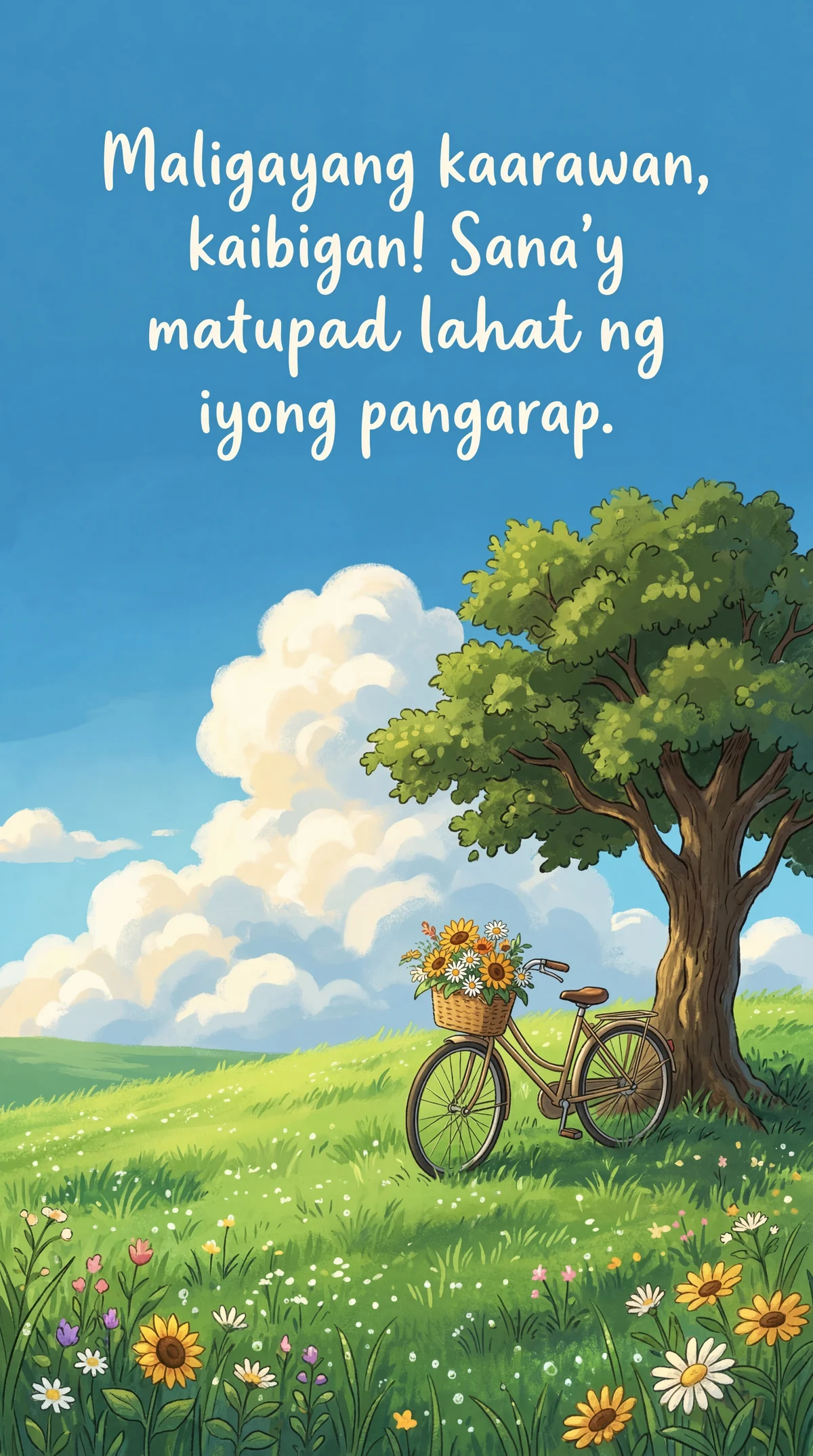 Maligayang kaarawan, kaibigan! Sana'y matupad lahat ng iyong...