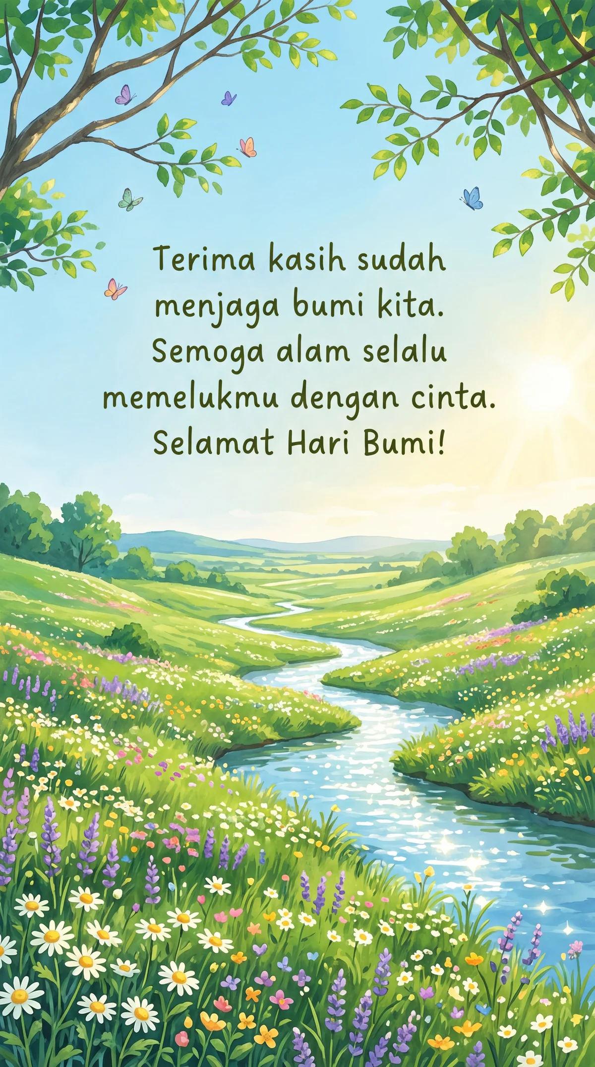 Pesan Hari Bumi untuk teman yang peduli lingkungan