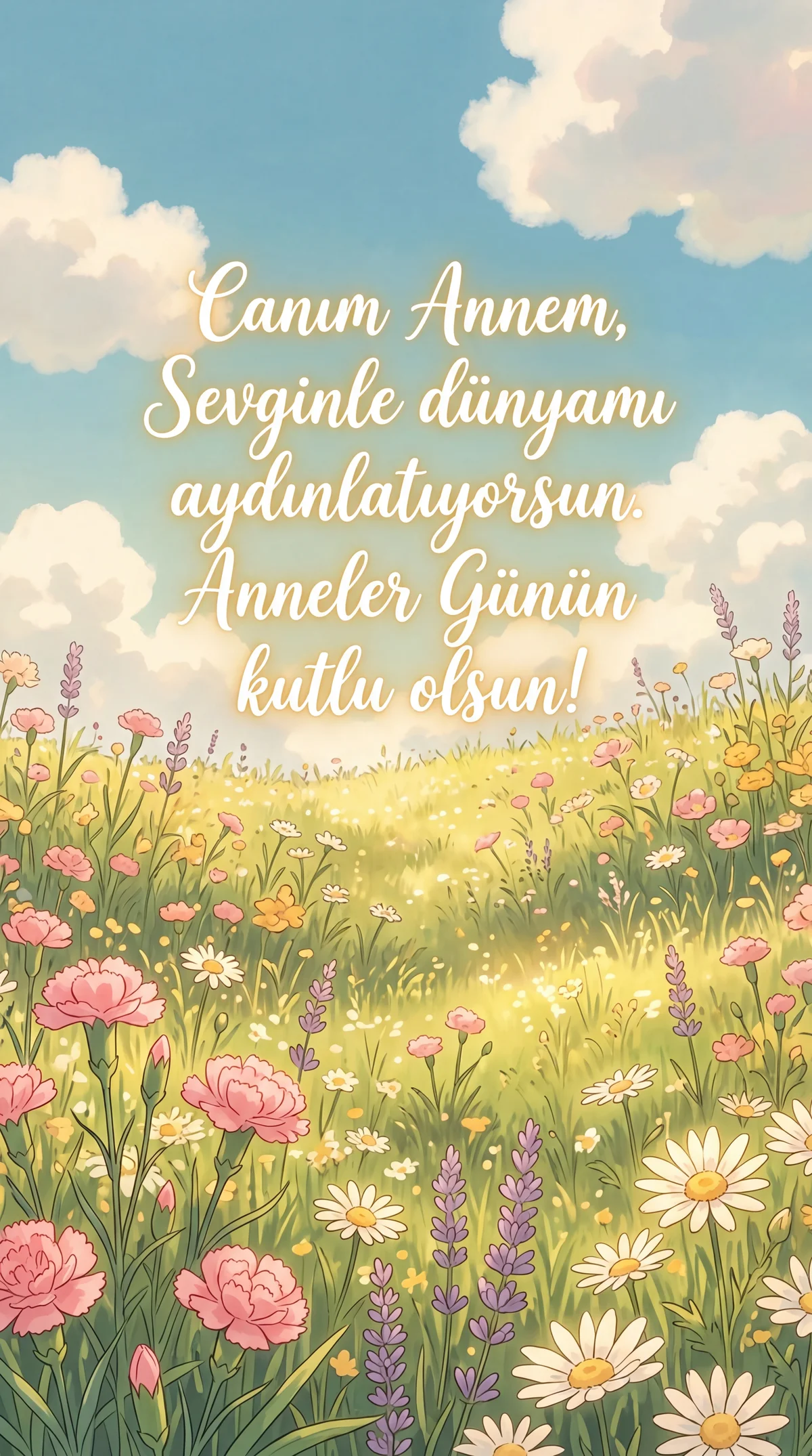 Canım anneme Anneler Günü kartı mesajı