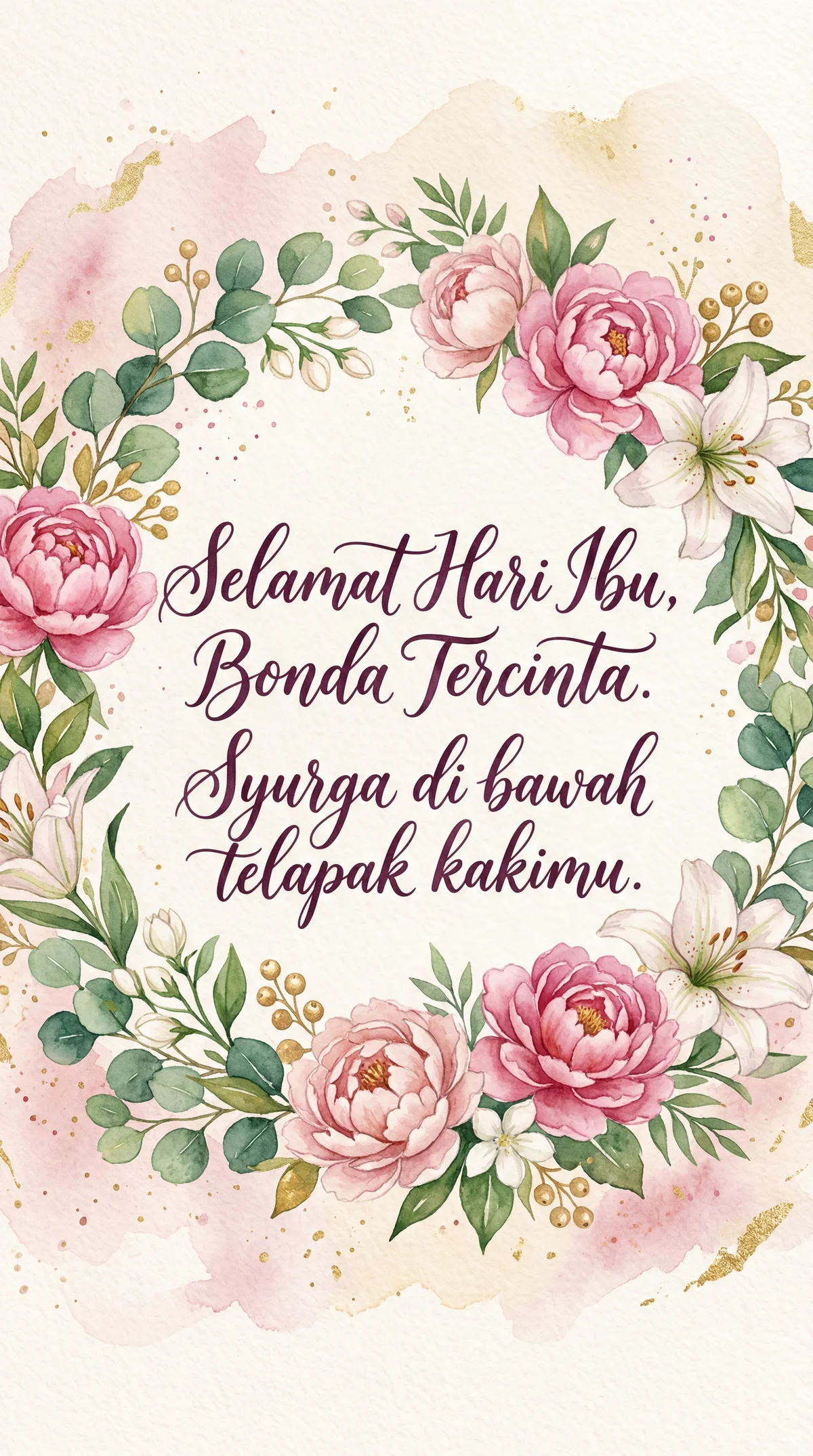 Ucapan Hari Ibu istimewa untuk bonda tercinta.