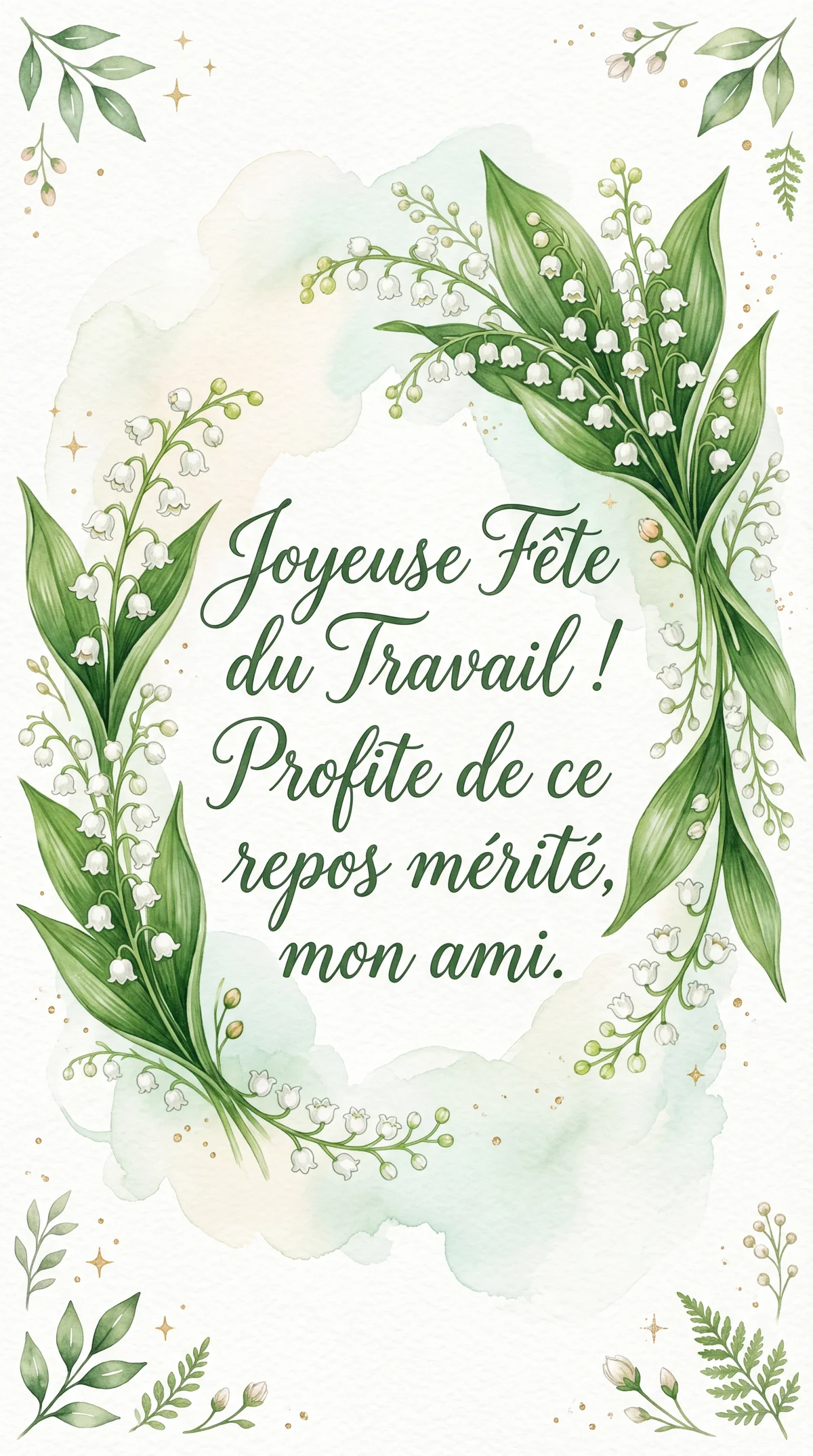 Message de joyeuse Fête du Travail à un ami