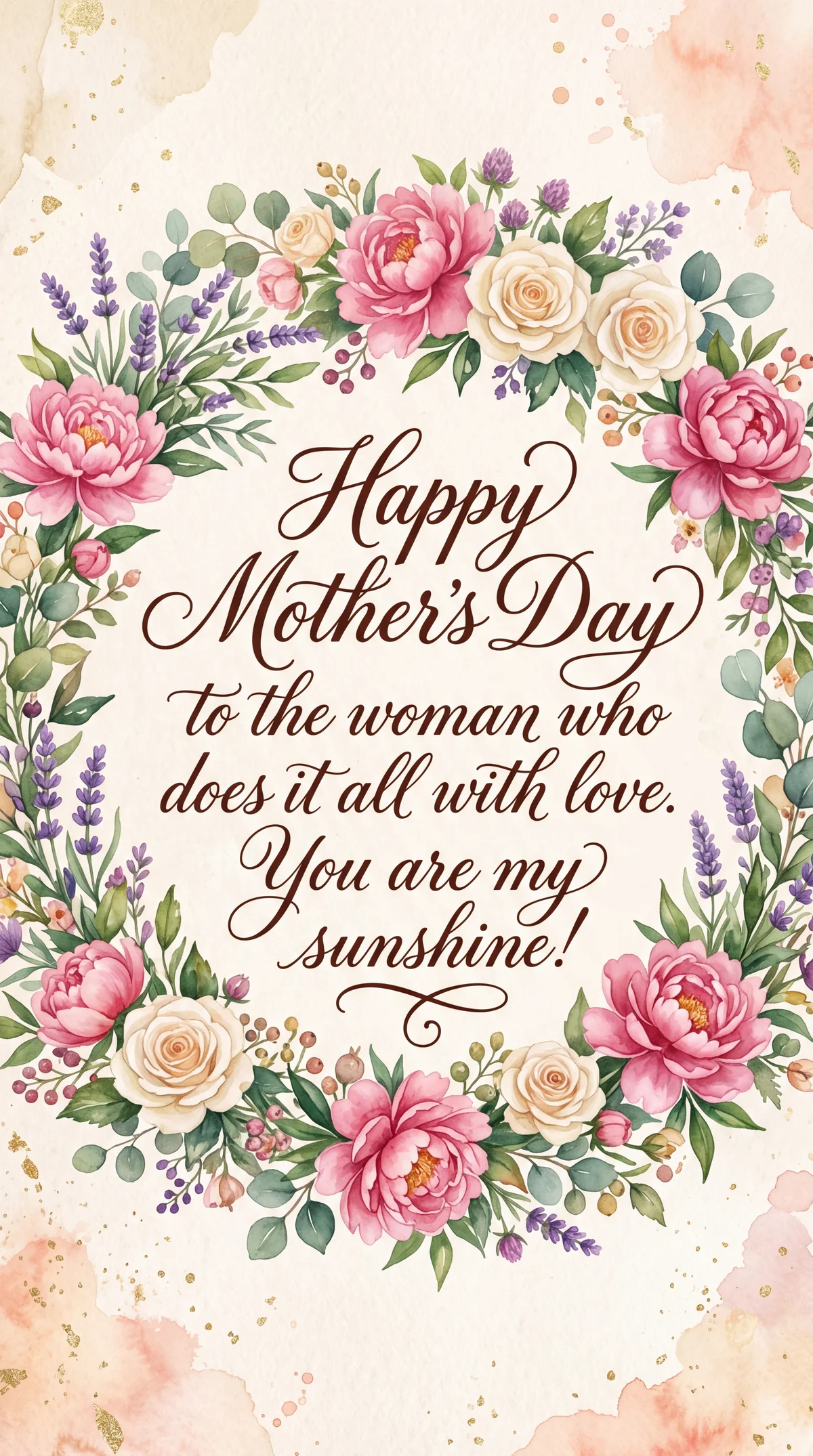 Sweet Mother's Day card message for my amazing mom