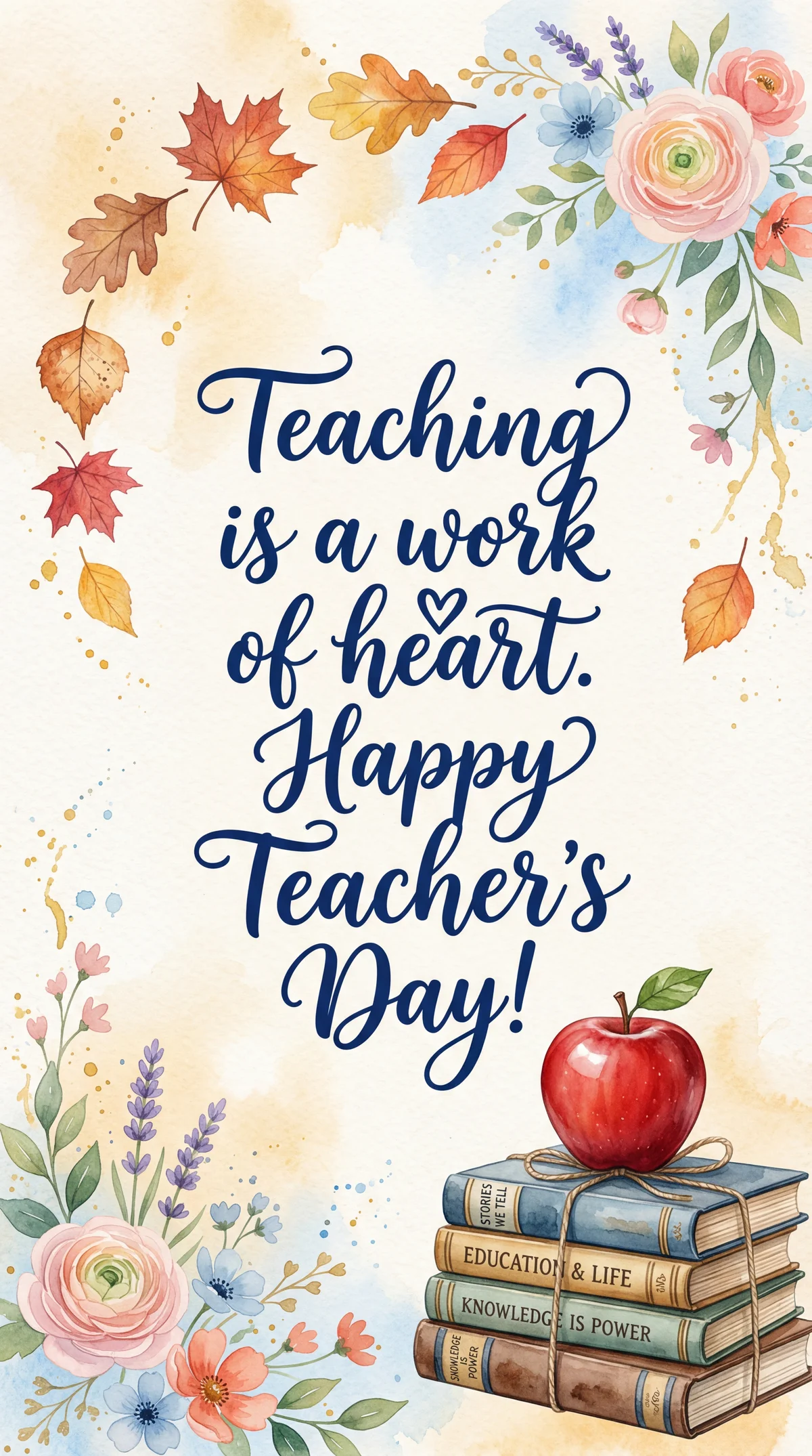 Short message for a teacher on Teacher's Day card