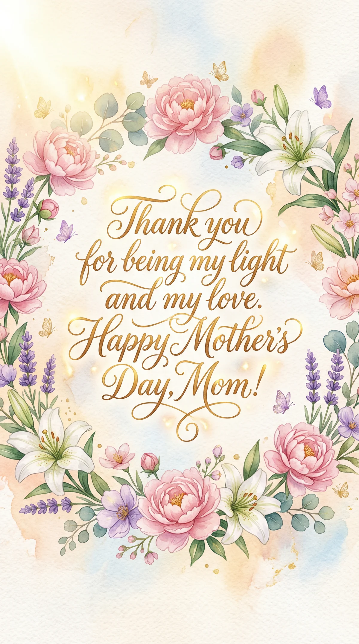 Mother's Day card message for my wonderful mom