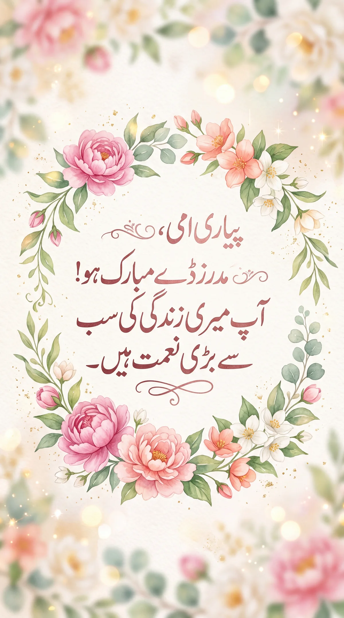 امی کے لیے مدرز ڈے کی مبارکباد کا پیغام