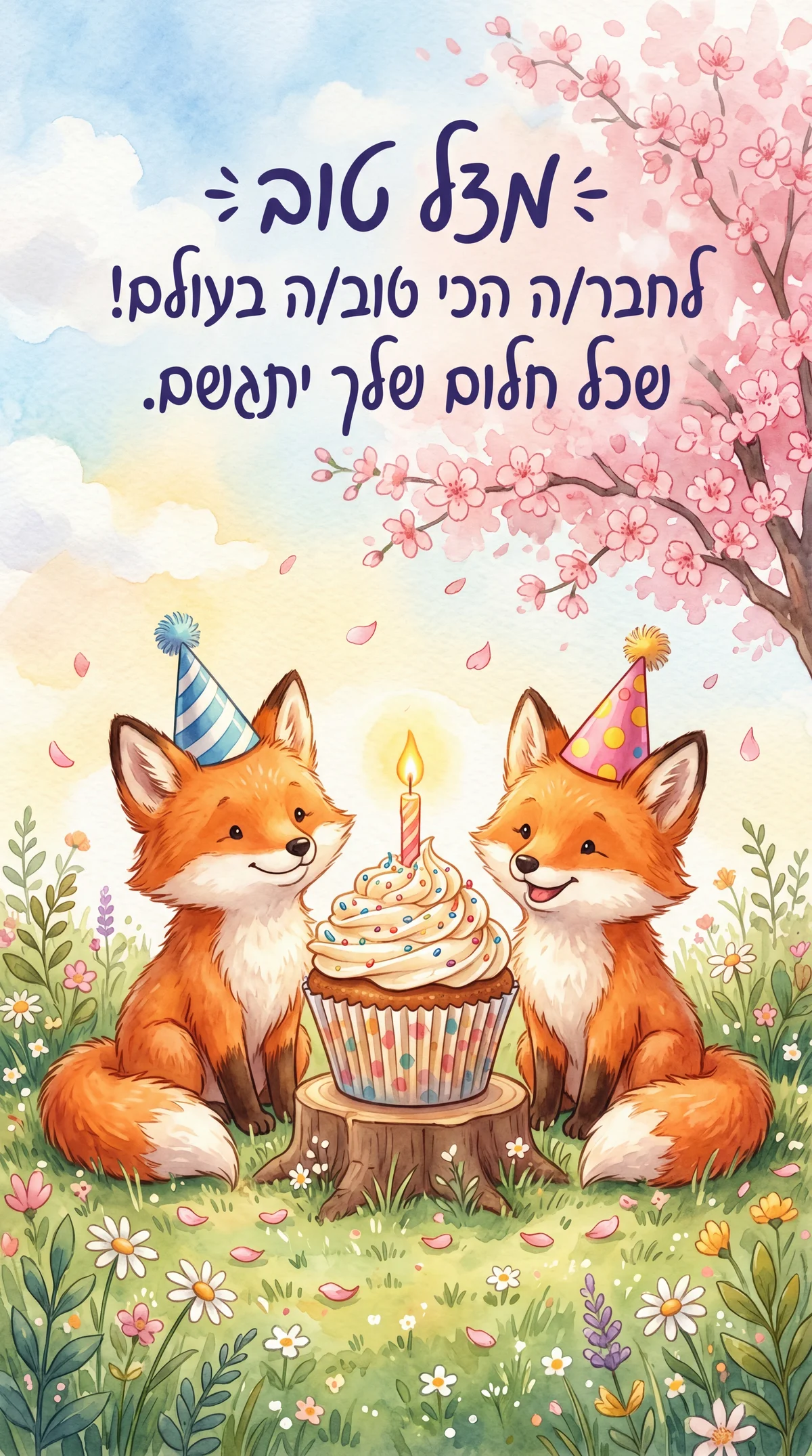 ברכת יום הולדת שמח לחבר/ה הטוב/ה ביותר