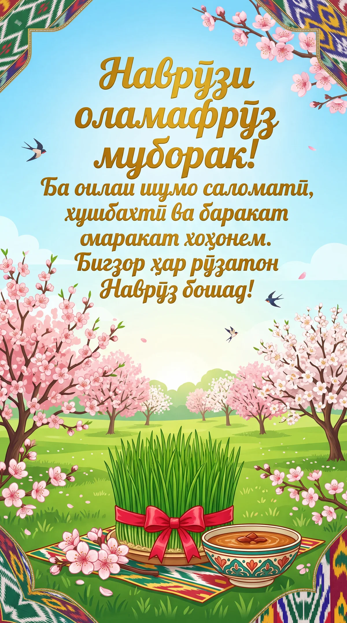 Табрикоти Наврӯзӣ ба тамоми оила